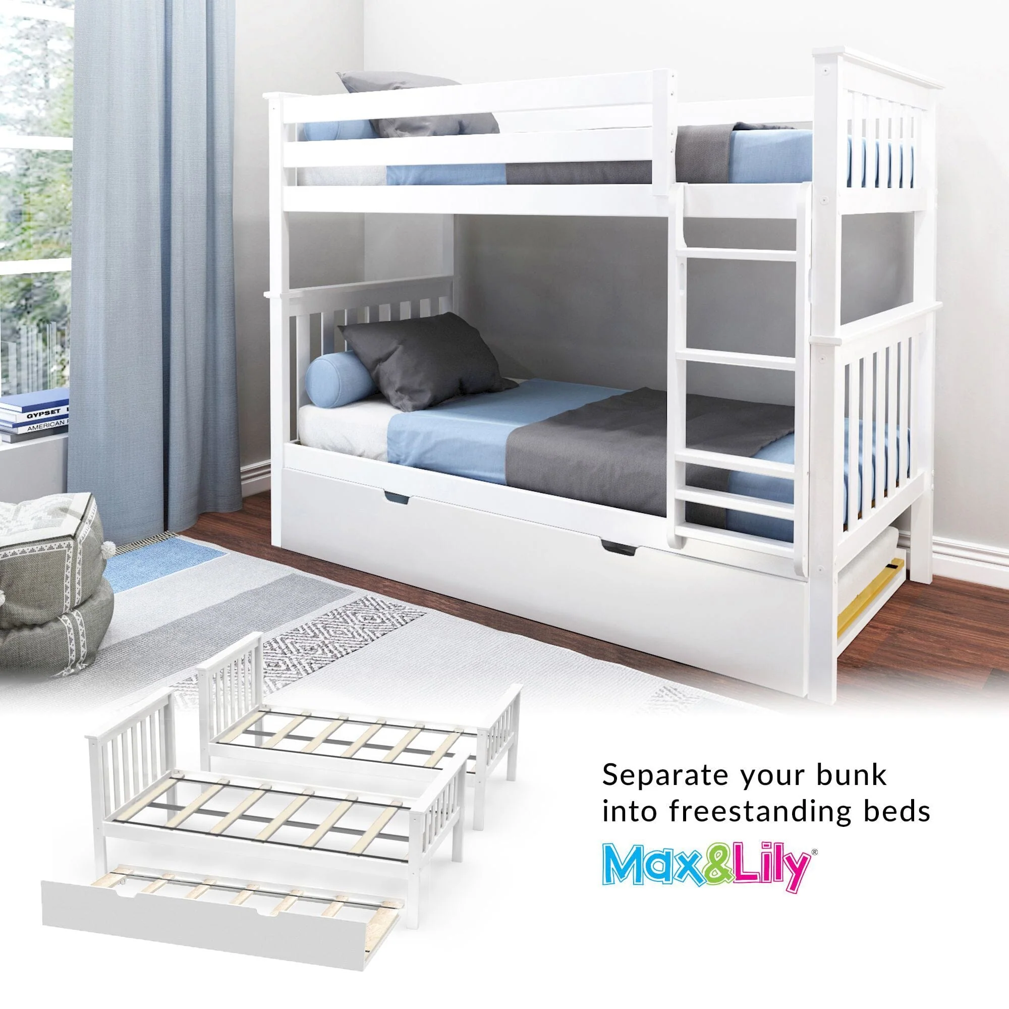 Twin Over Twin Bunk Bed With Trundle - Image 26