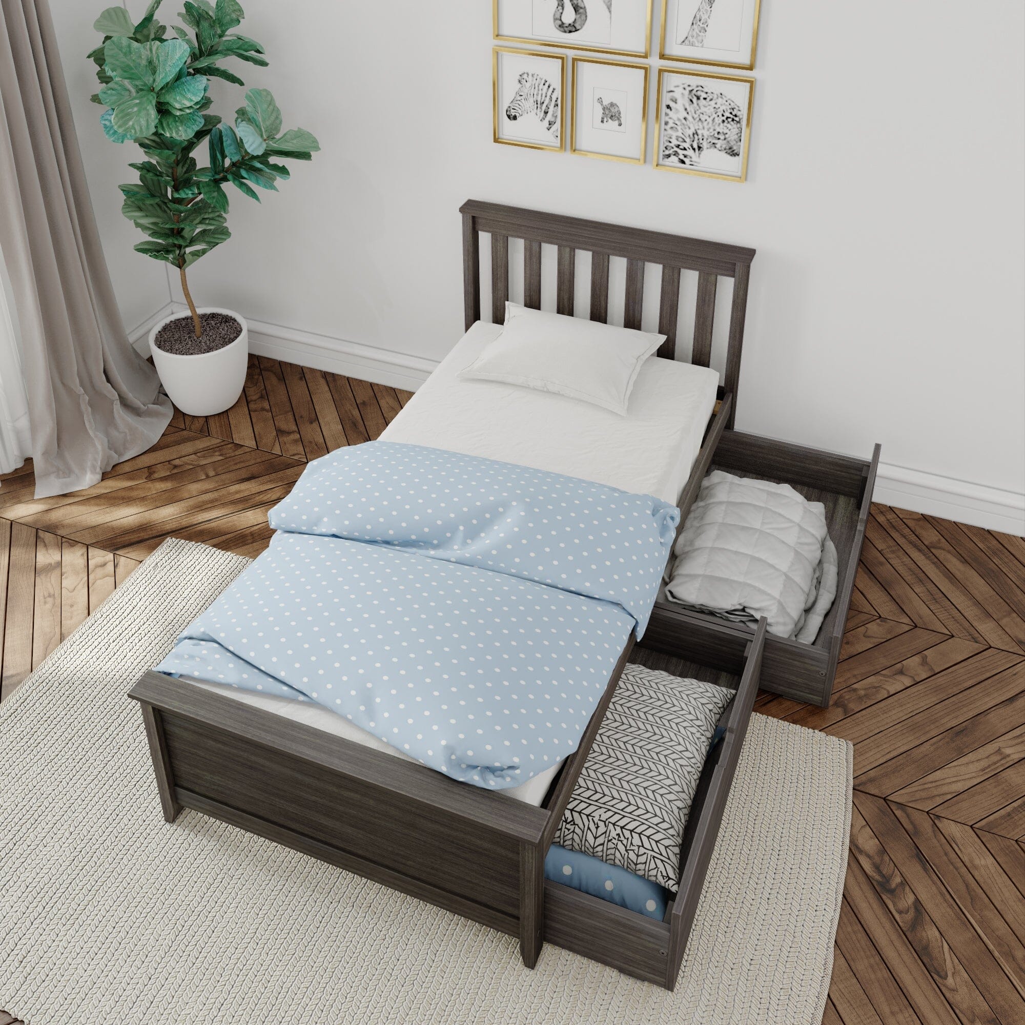 Twin Slatted Bed With Storage Drawers - Image 36