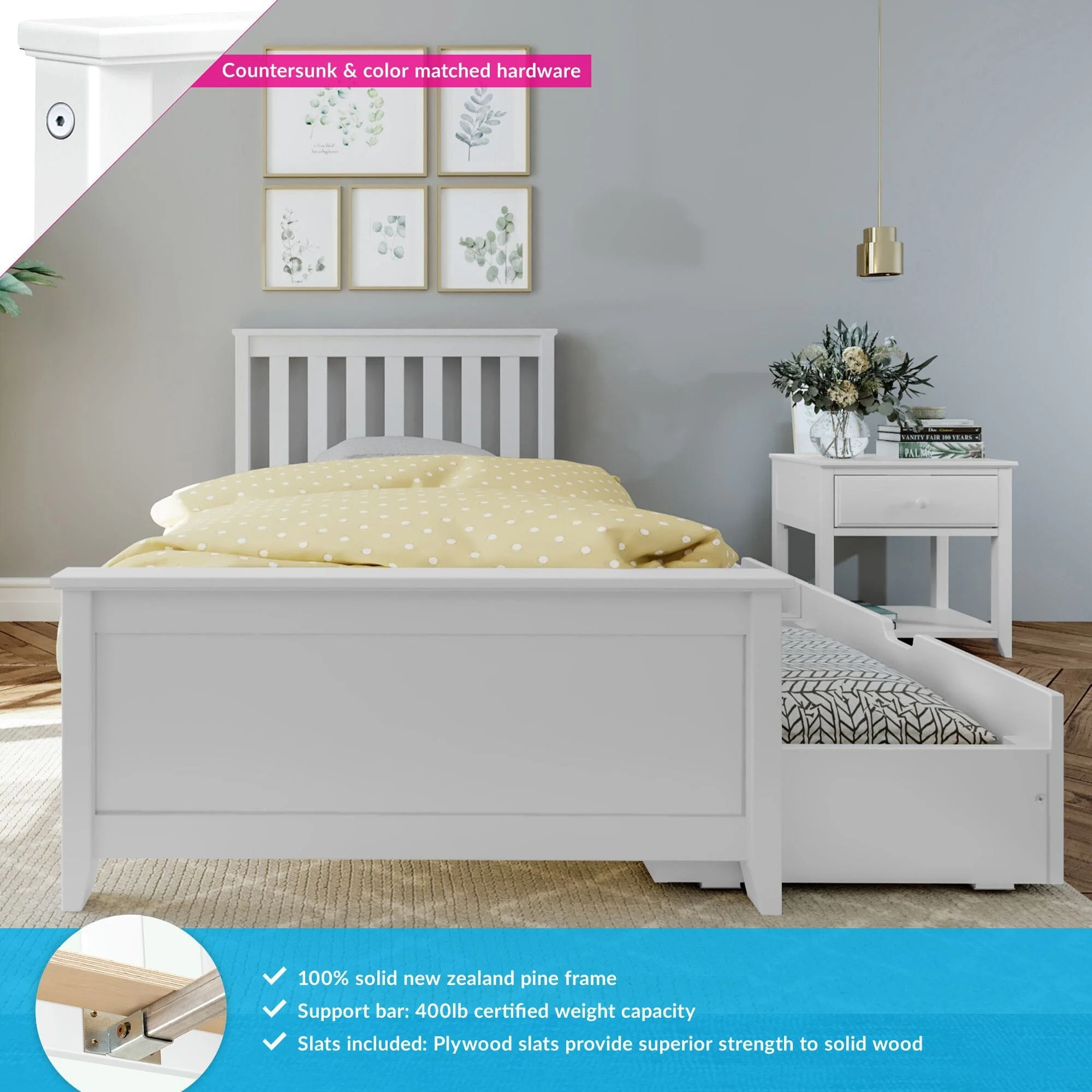 Twin Slatted Bed With Storage Drawers - Image 8