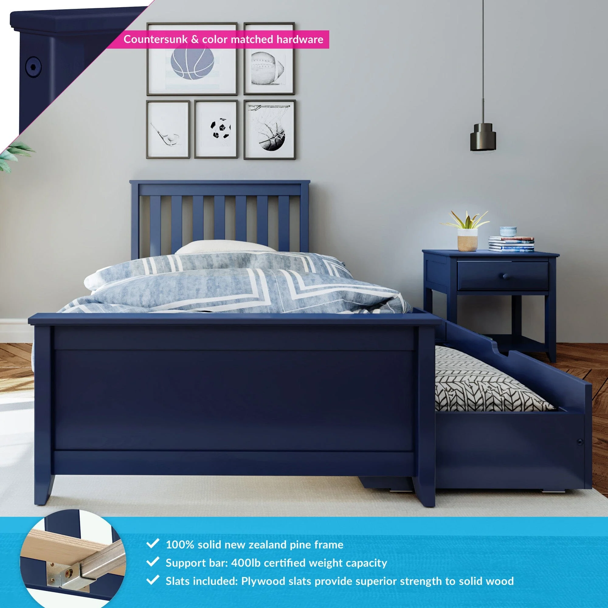 Twin Slatted Bed With Storage Drawers - Image 9