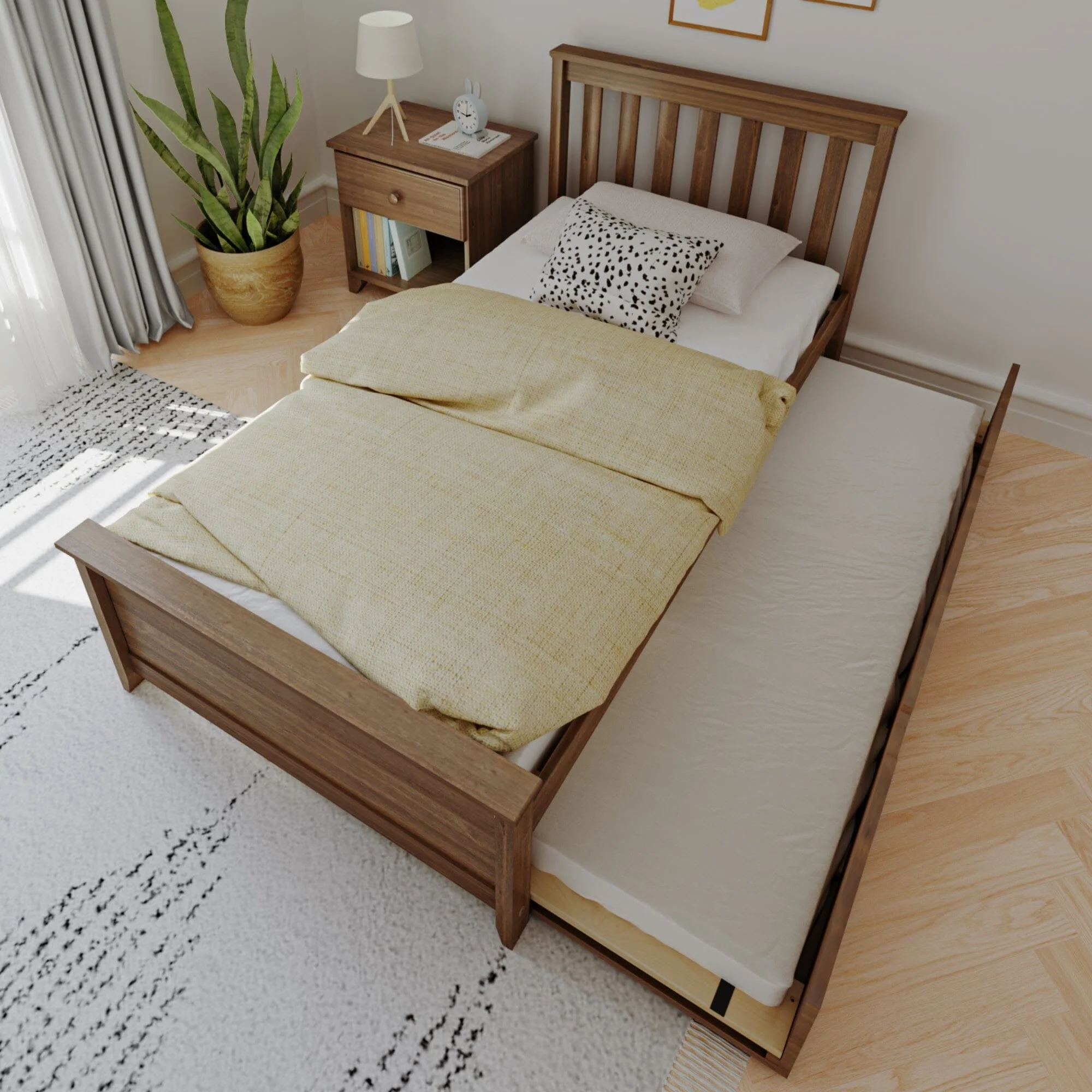 Twin Slatted Bed With Trundle - Image 36