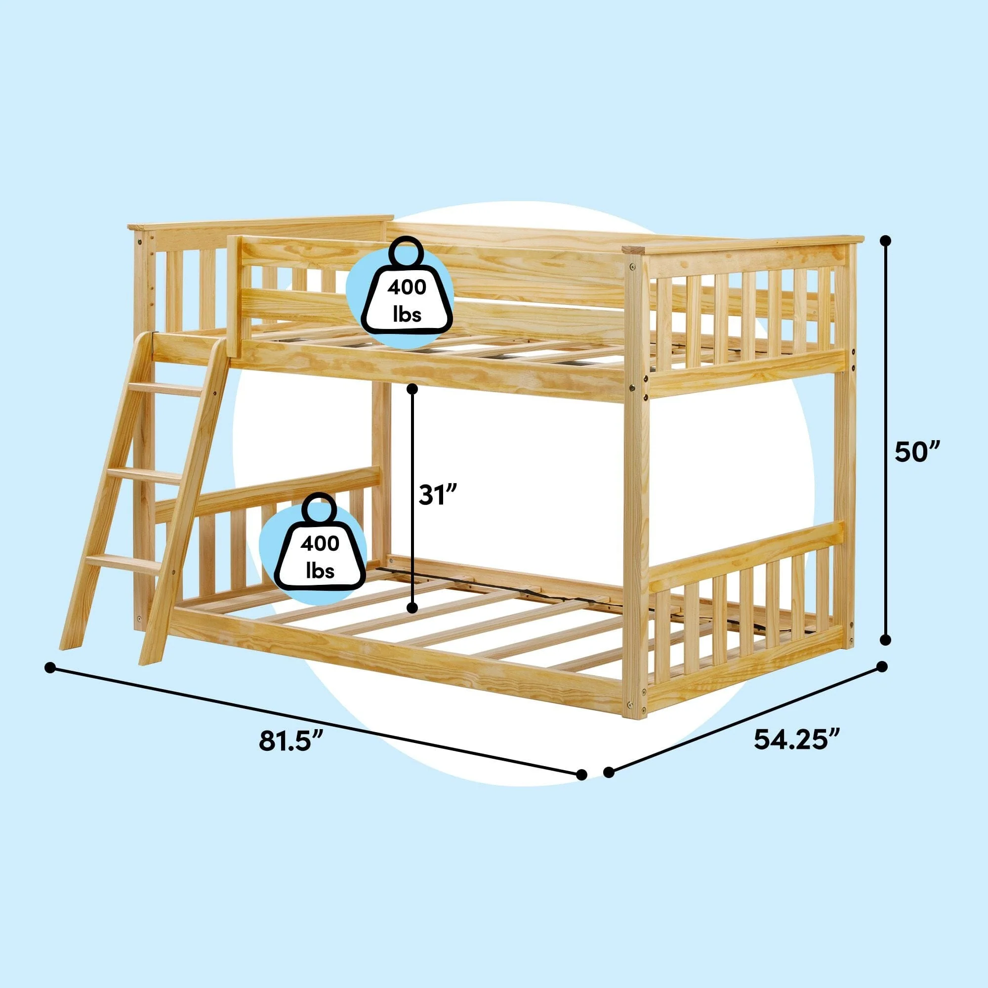 Twin Over Twin Low Bunk Bed - Image 31