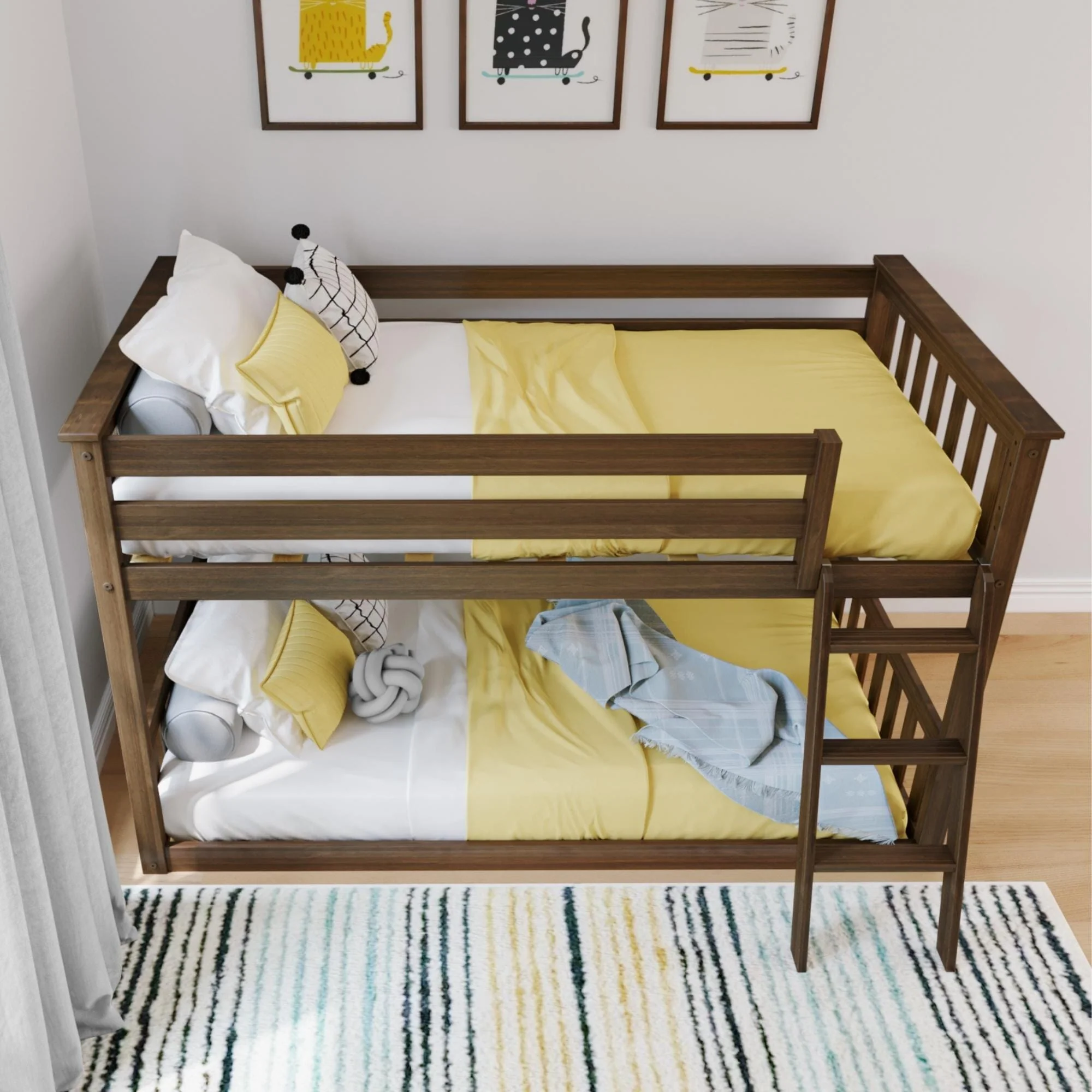 Twin Over Twin Low Bunk Bed - Image 36