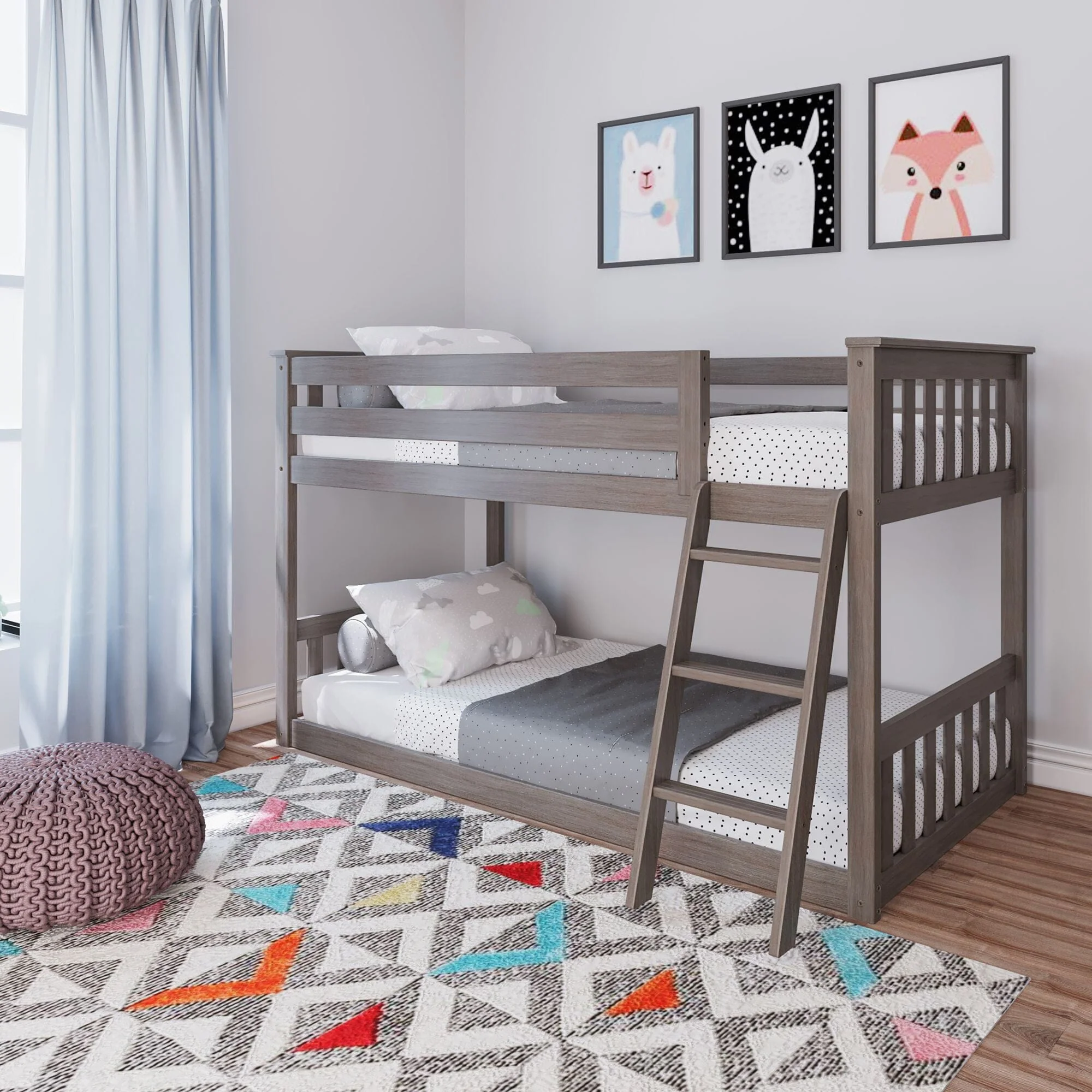 Twin Over Twin Low Bunk Bed - Image 4
