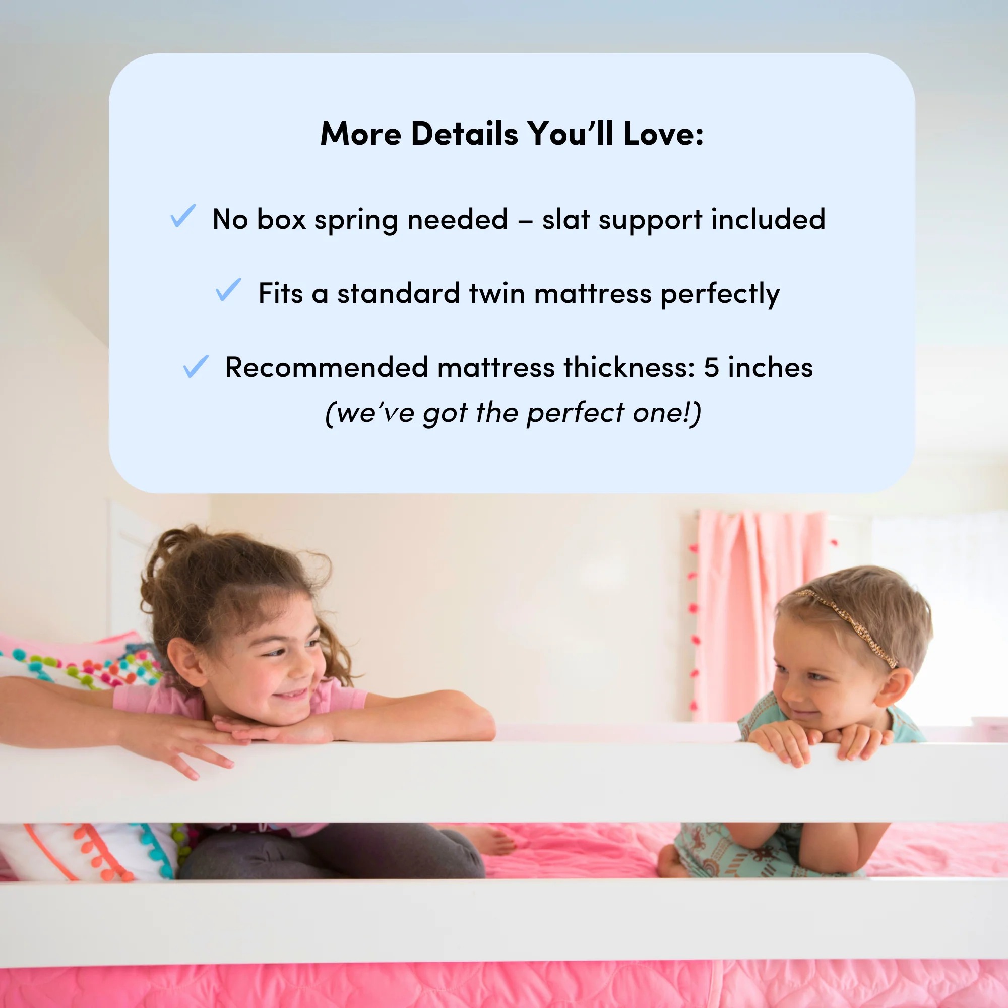 Twin Over Twin Low Bunk Bed - Image 59