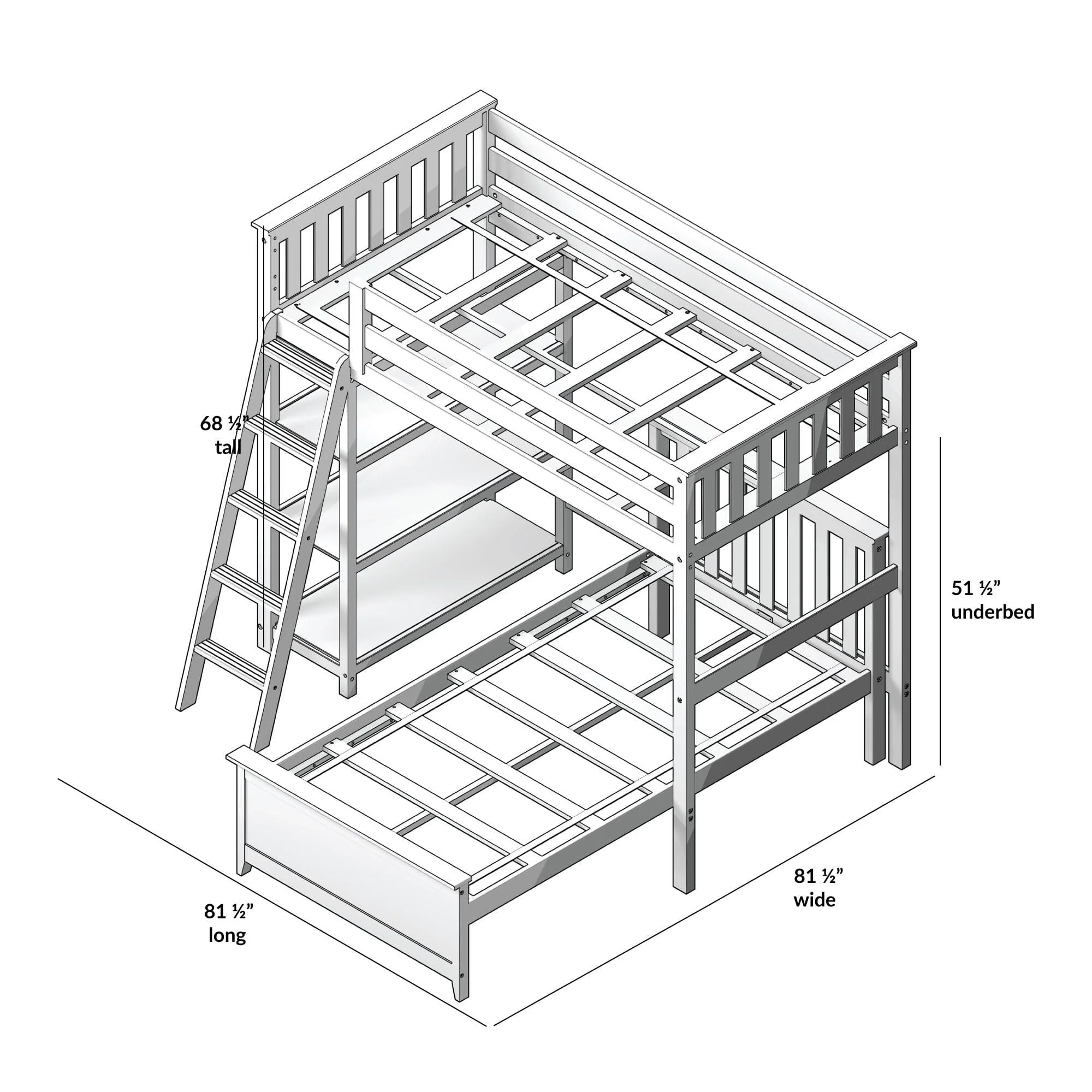 Twin Over Twin L-Shaped Bunk Bed With Bookcase - Image 13
