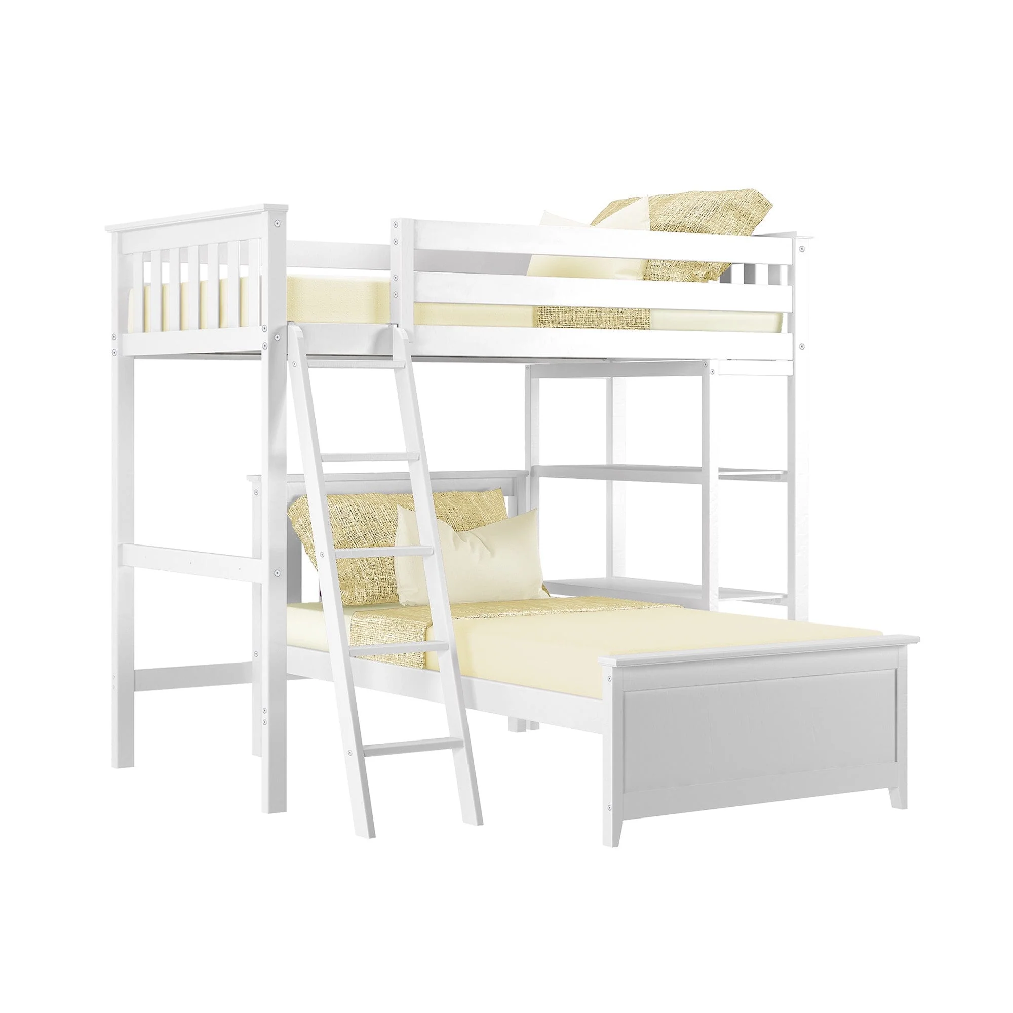 Twin Over Twin L-Shaped Bunk Bed With Bookcase - Image 5