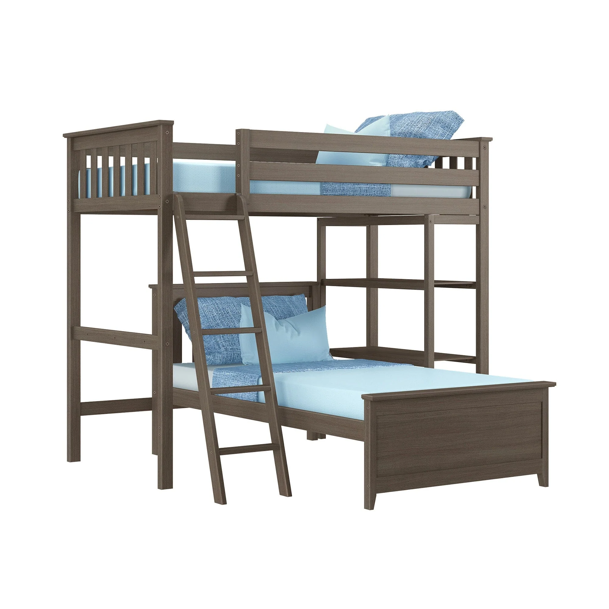 Twin Over Twin L-Shaped Bunk Bed With Bookcase - Image 6