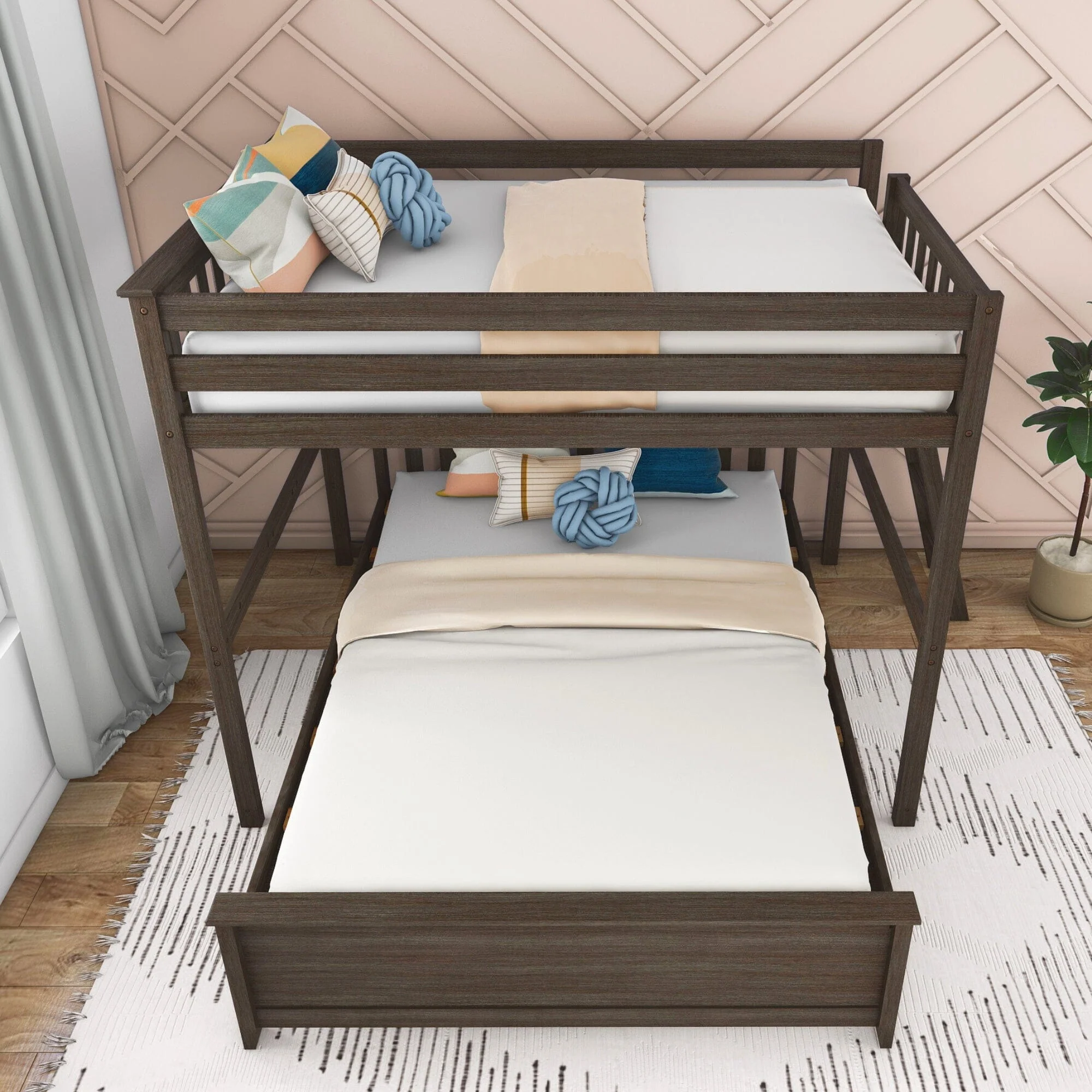 Full Over Queen L-Shaped Bunk Bed - Image 20