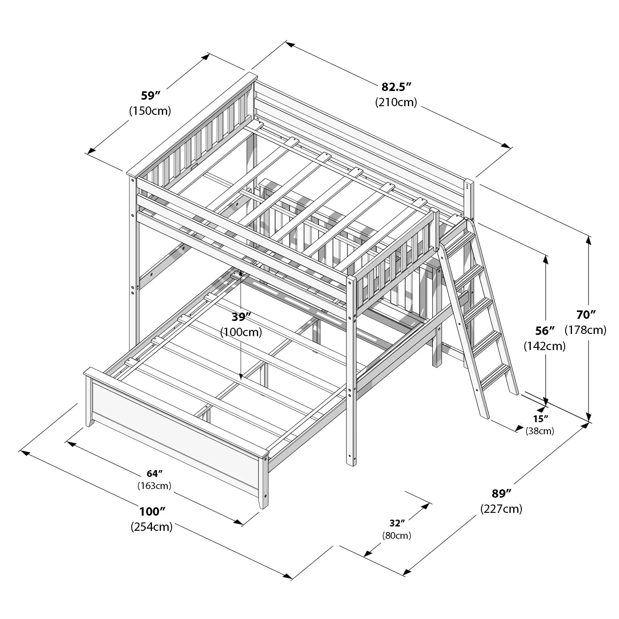 Full Over Queen L-Shaped Bunk Bed - Image 30