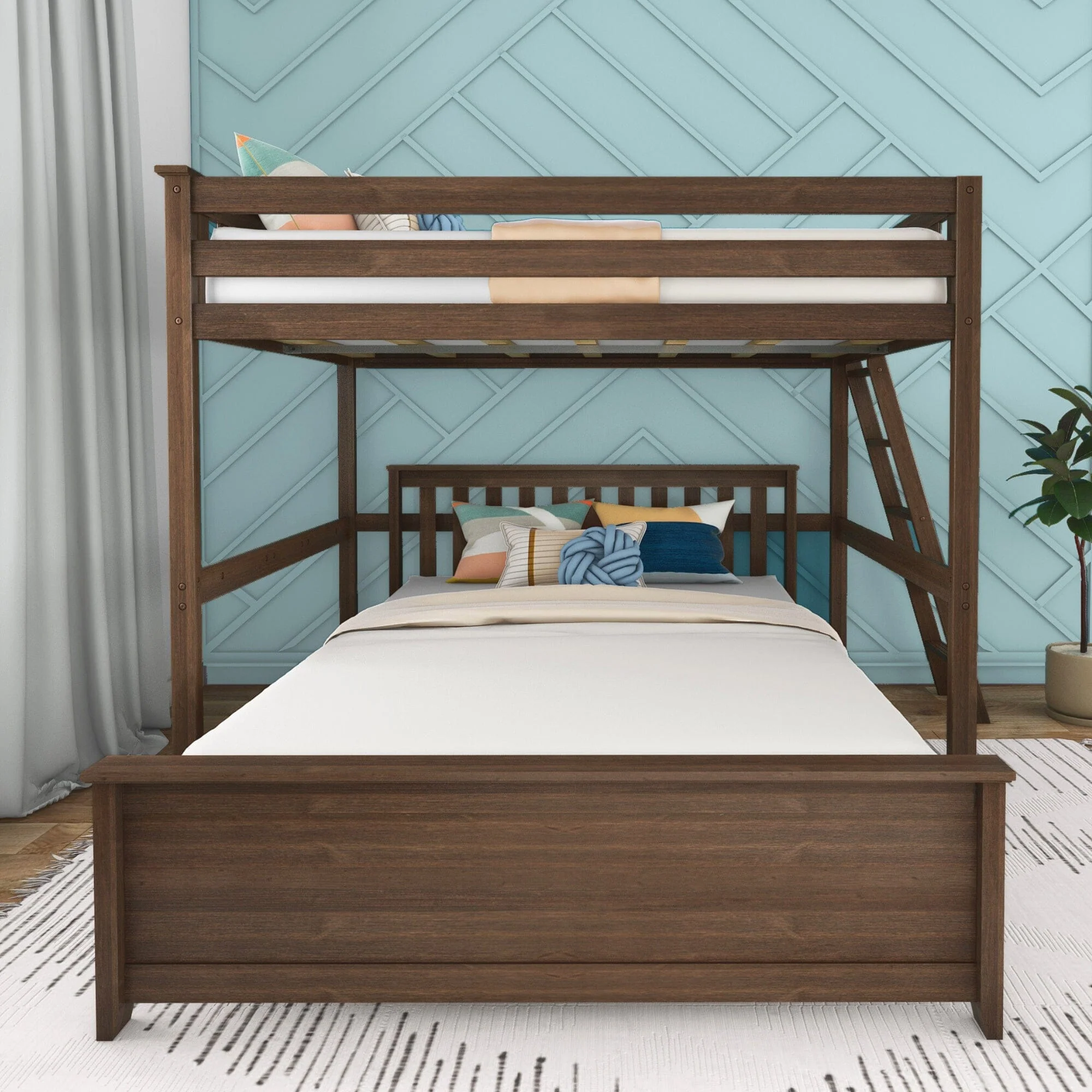 Full Over Queen L-Shaped Bunk Bed - Image 7