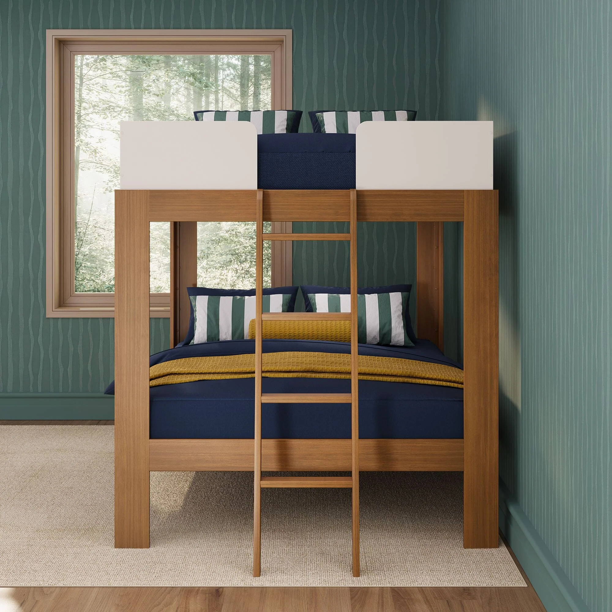 Mid-Century Modern Full Over Full Bunk Bed - Image 17