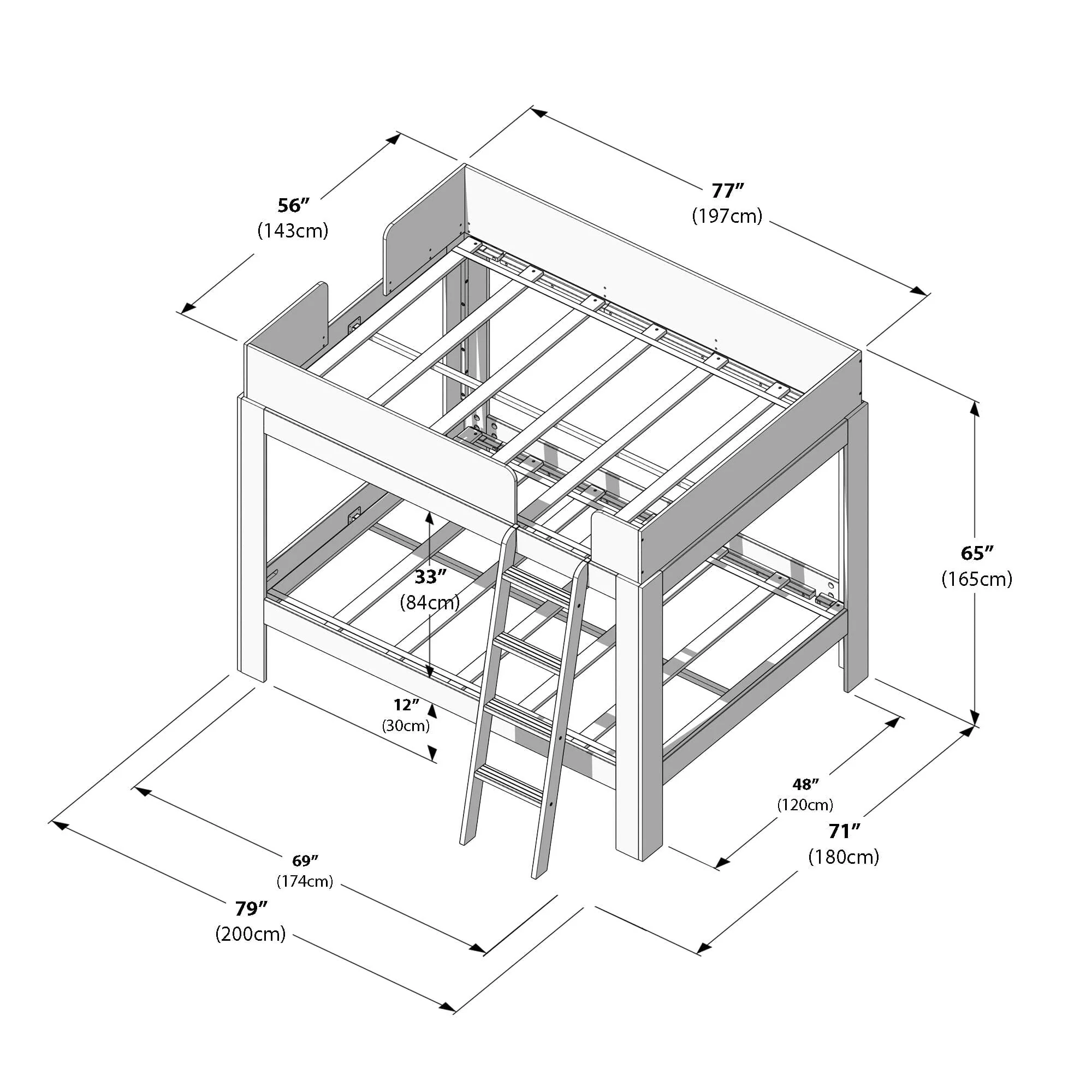 Mid-Century Modern Full Over Full Bunk Bed - Image 24