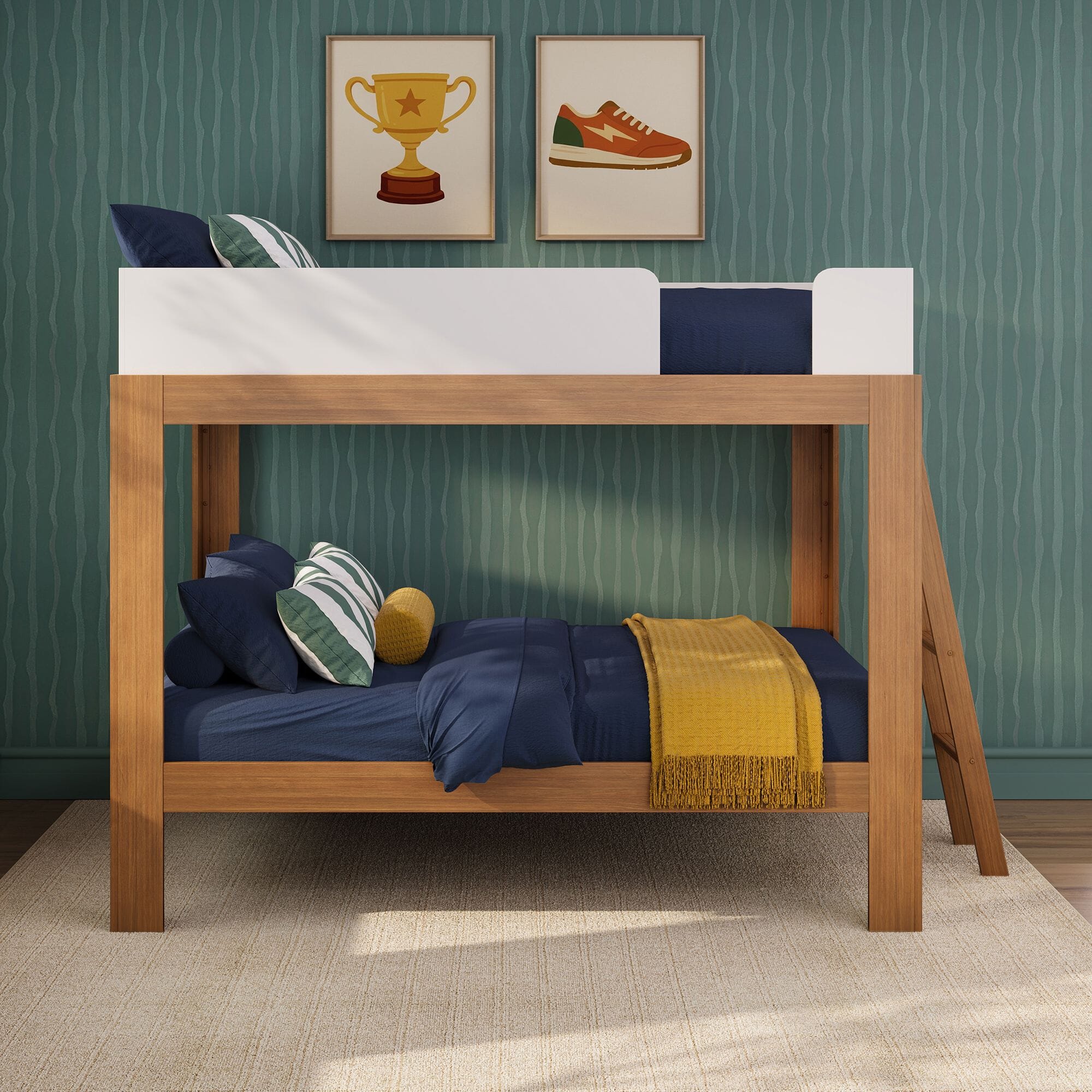 Mid-Century Modern Full Over Full Bunk Bed - Image 5