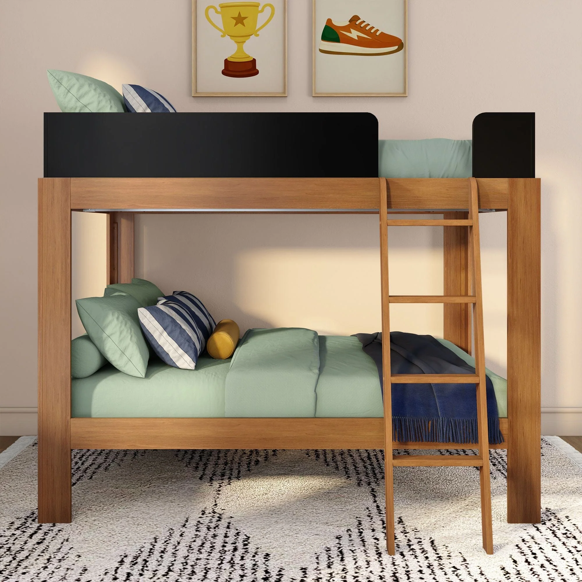Mid-Century Modern Full Over Full Bunk Bed - Image 6