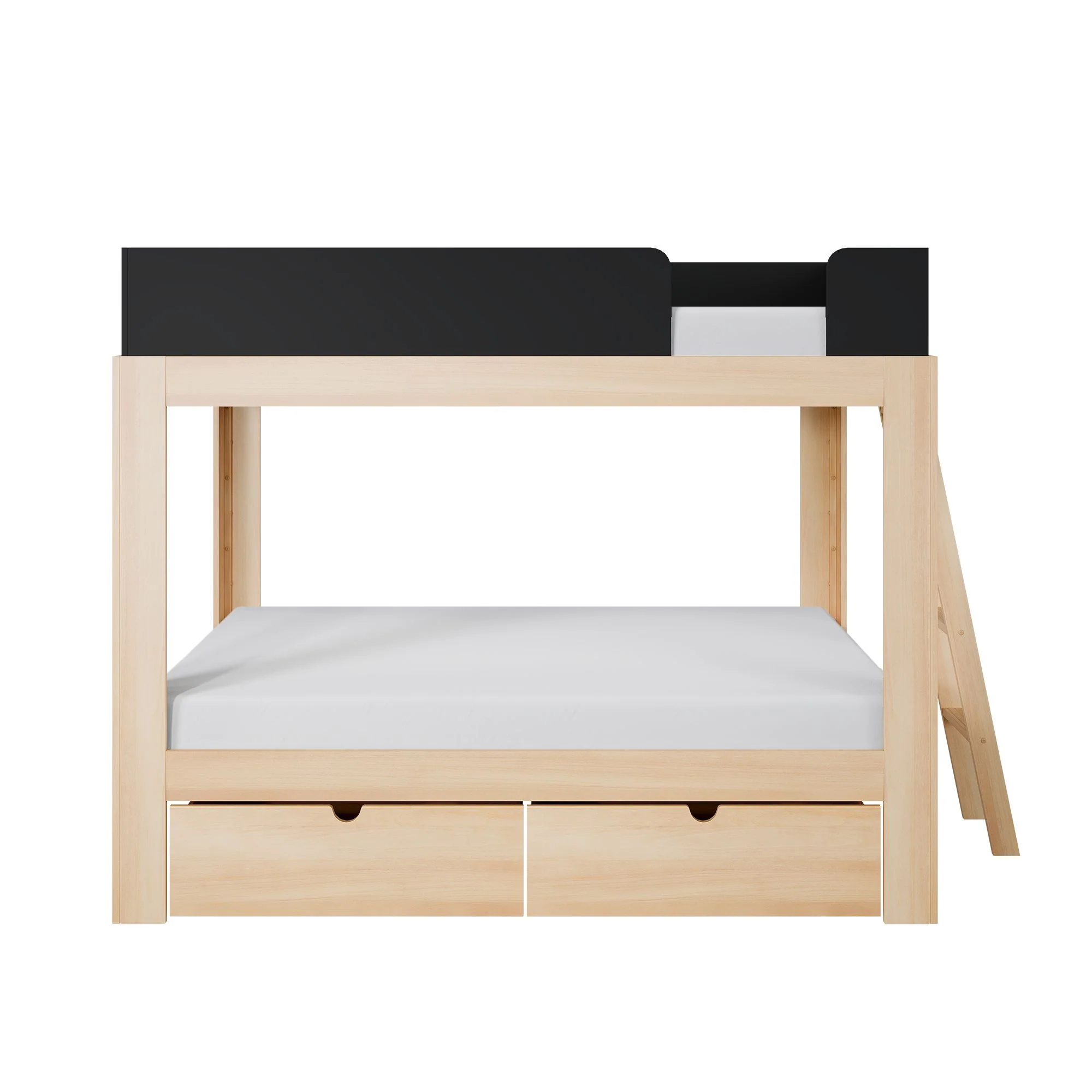 Mid-Century Modern Full Over Full Bunk Bed With Storage Drawers - Image 13