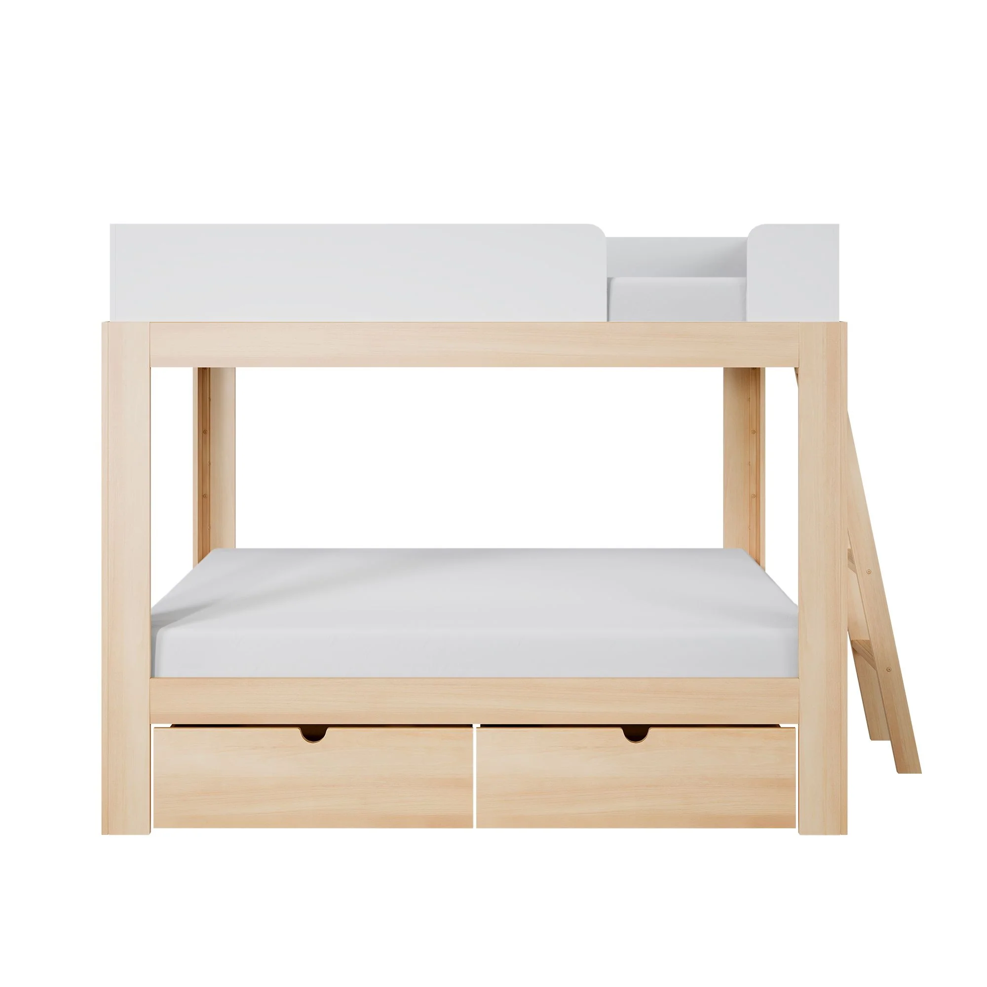 Mid-Century Modern Full Over Full Bunk Bed With Storage Drawers - Image 16