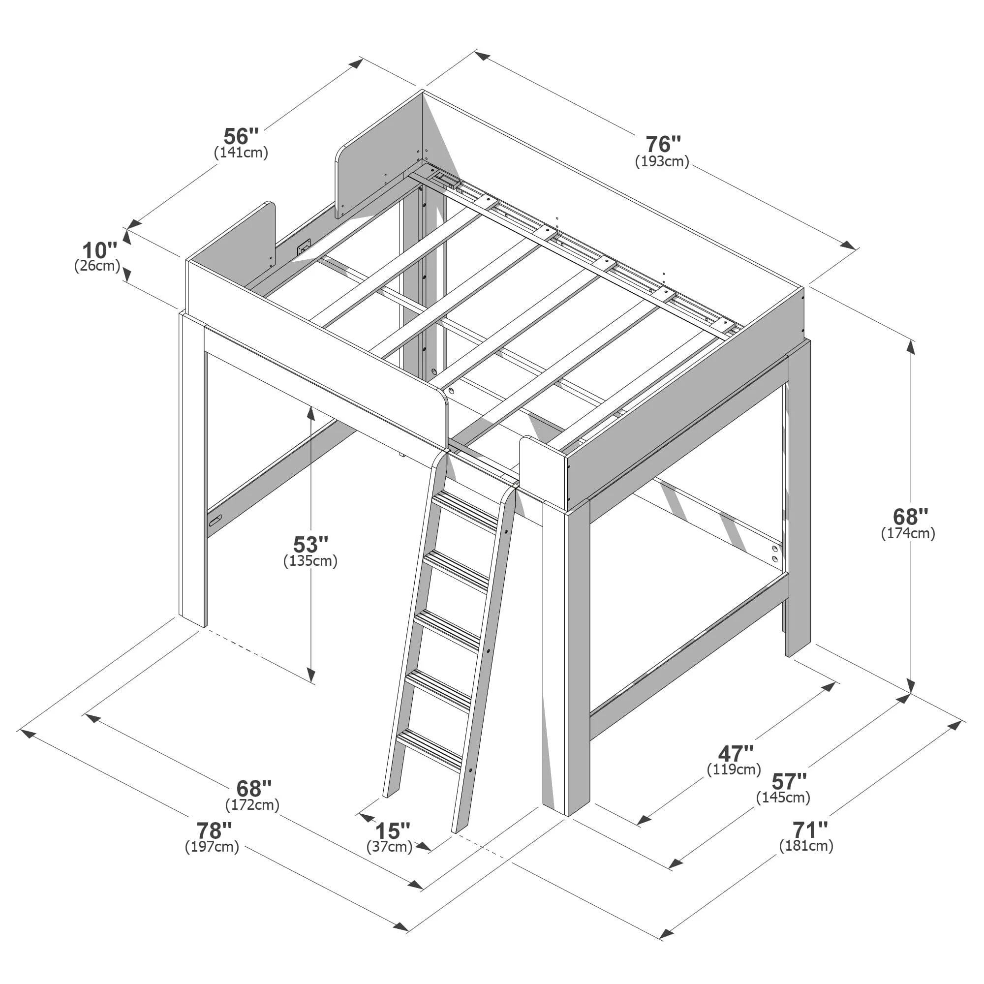 Mid-Century Modern Full Loft Bed - Image 23