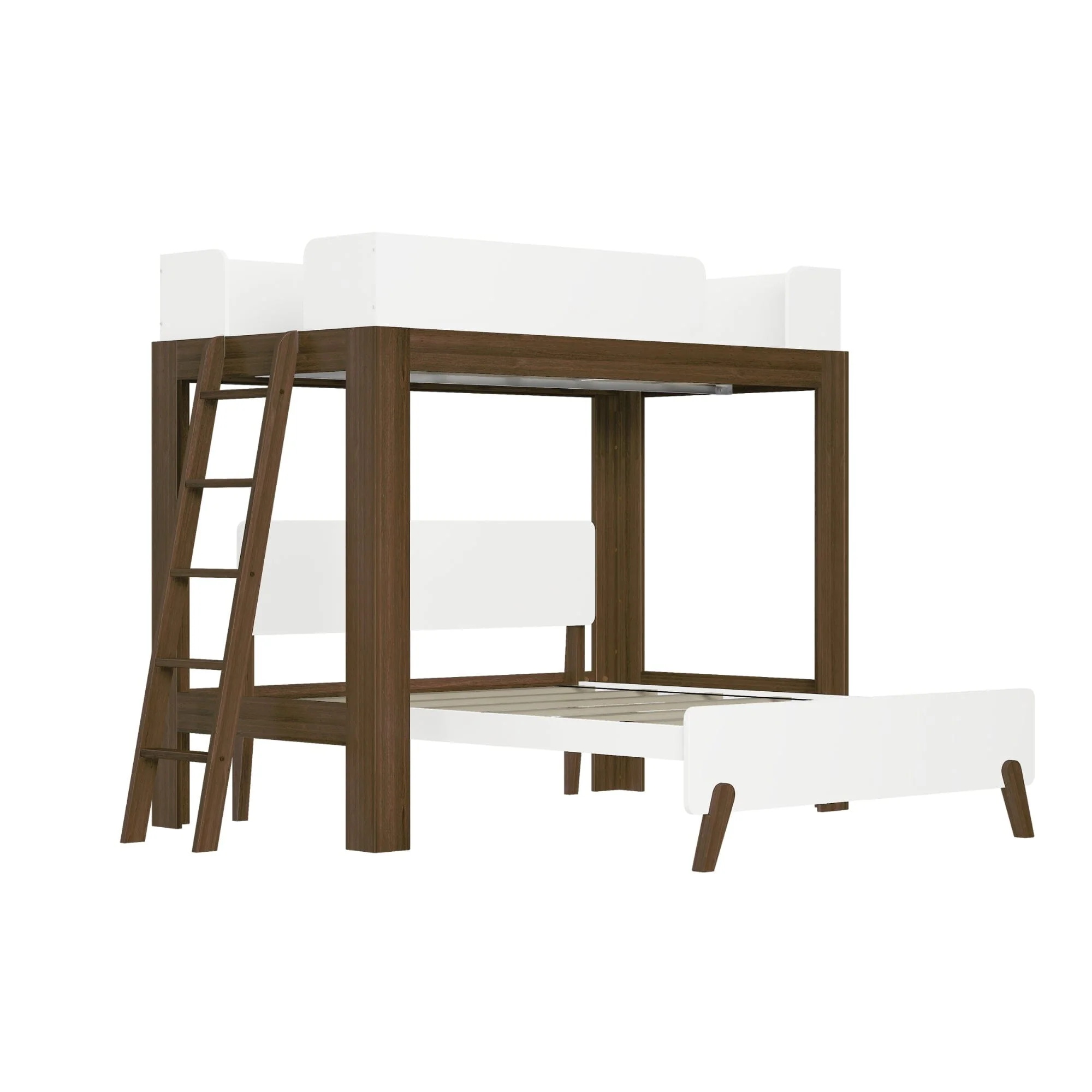 Mid-Century Modern Twin Over Full L-Shaped Bunk Bed - Image 12
