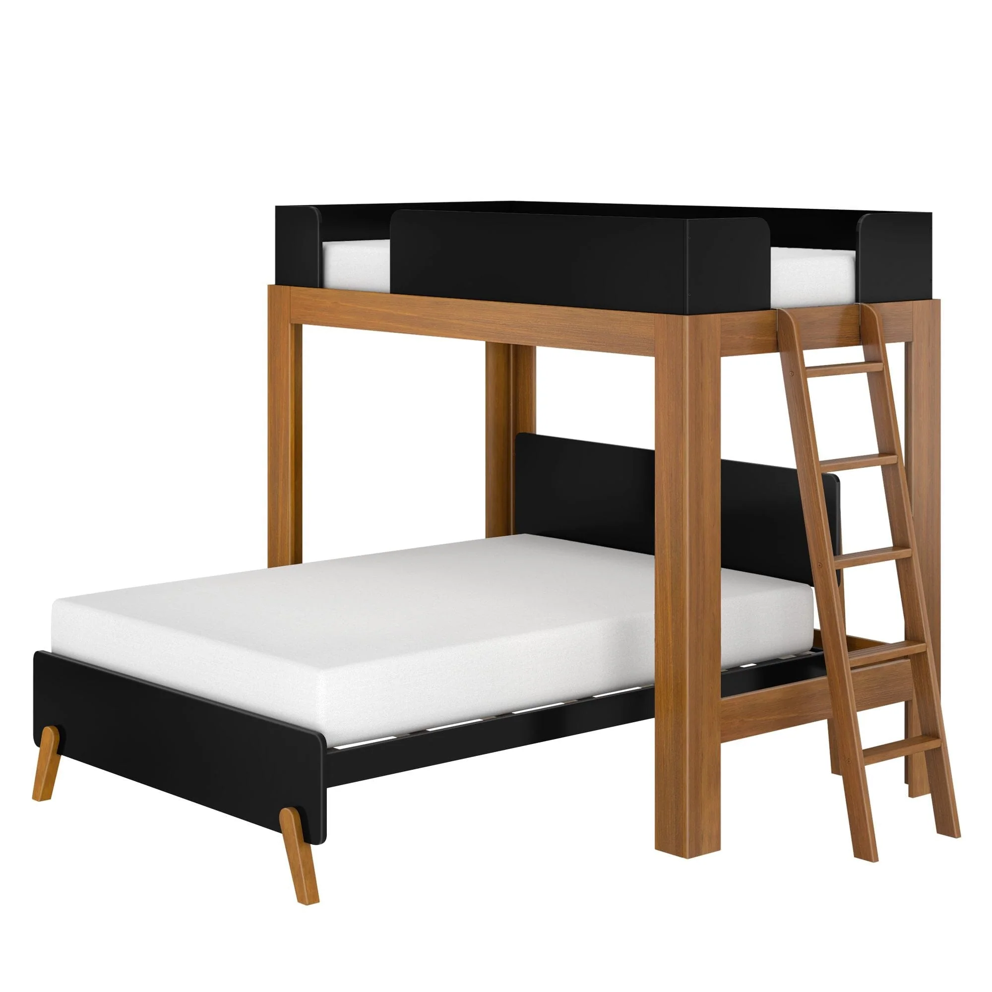 Mid-Century Modern Twin Over Full L-Shaped Bunk Bed - Image 15