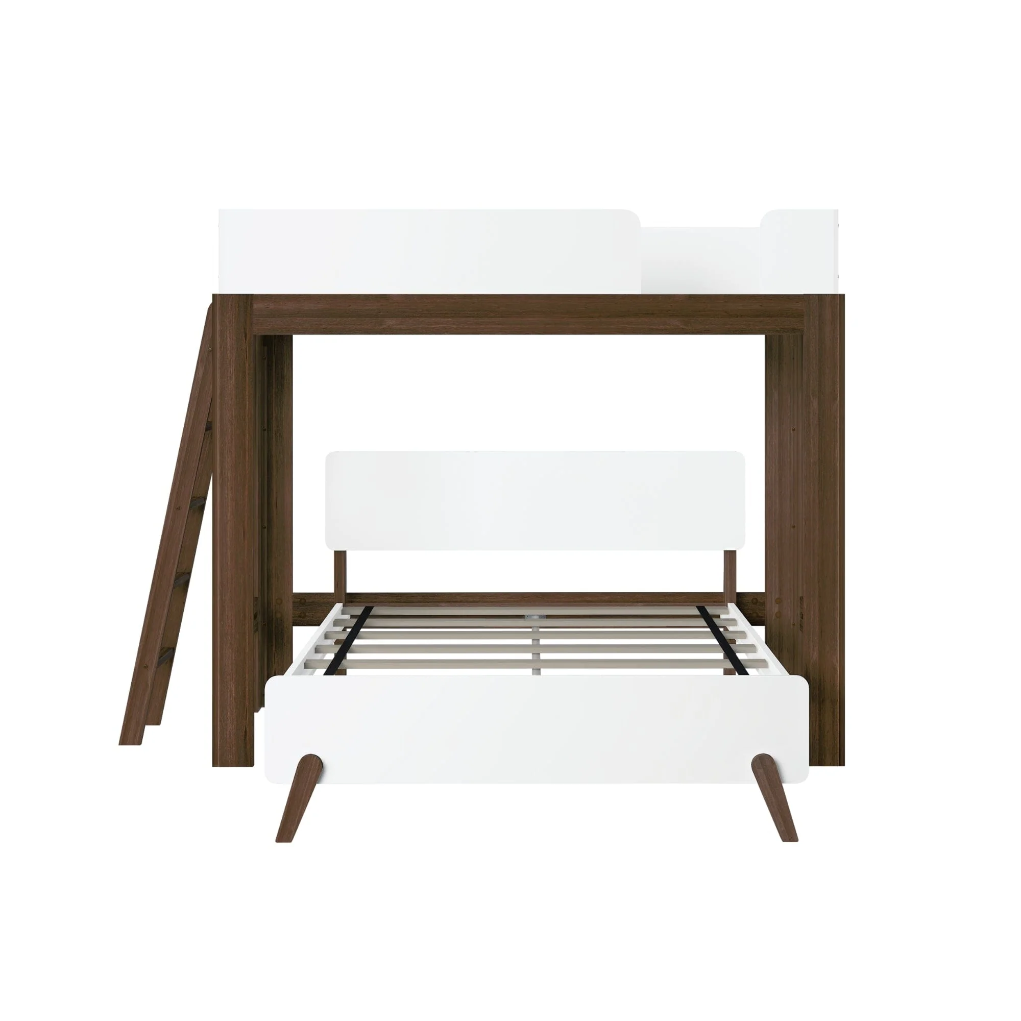 Mid-Century Modern Twin Over Full L-Shaped Bunk Bed - Image 17