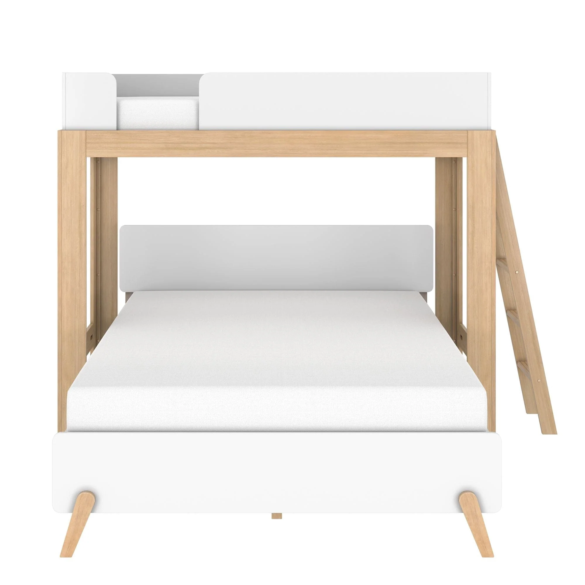Mid-Century Modern Twin Over Queen L-Shaped Bunk Bed - Image 20