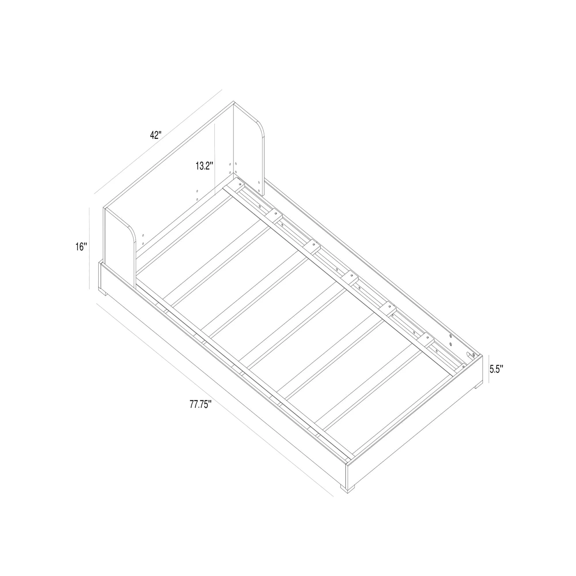Mid-Century Modern Twin Floor Bed - Image 15