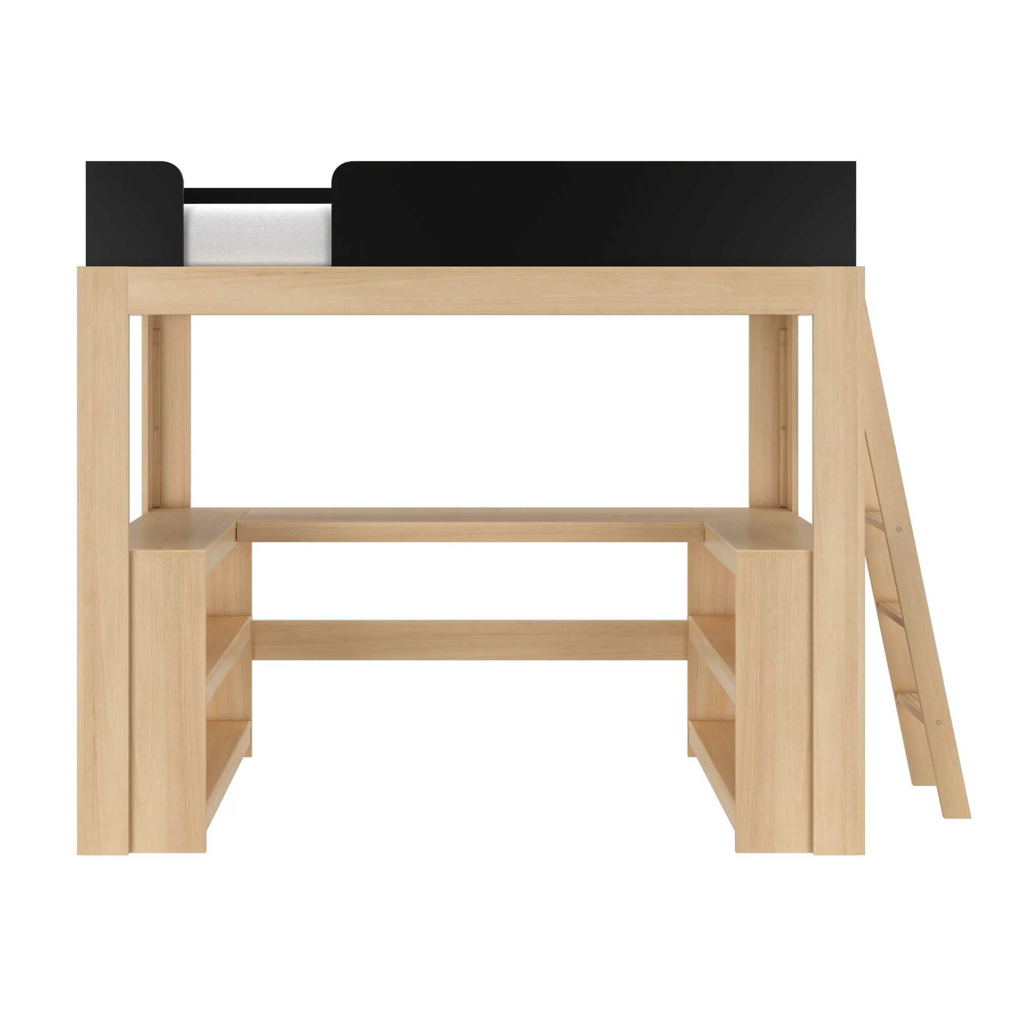 Mid-Century Modern Twin Loft Bed With Wraparound Desk - Image 15
