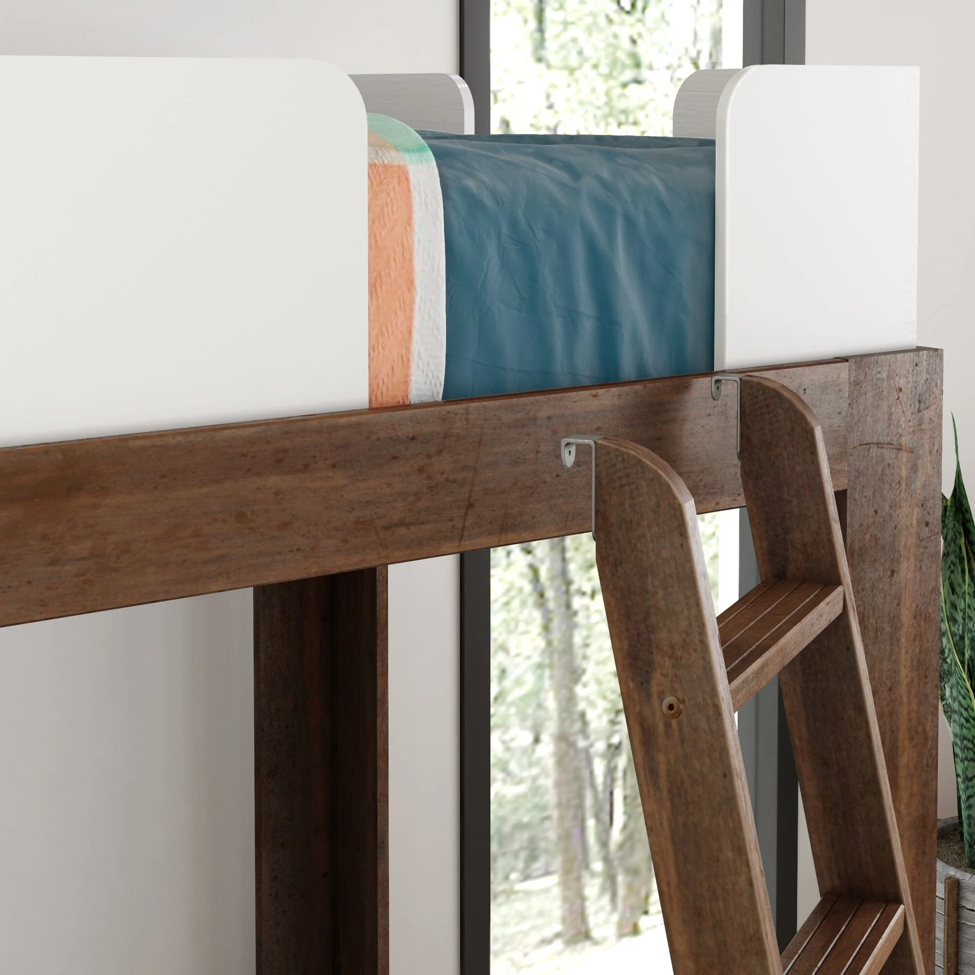 Mid-Century Modern Twin Over Twin Bunk Bed - Image 17