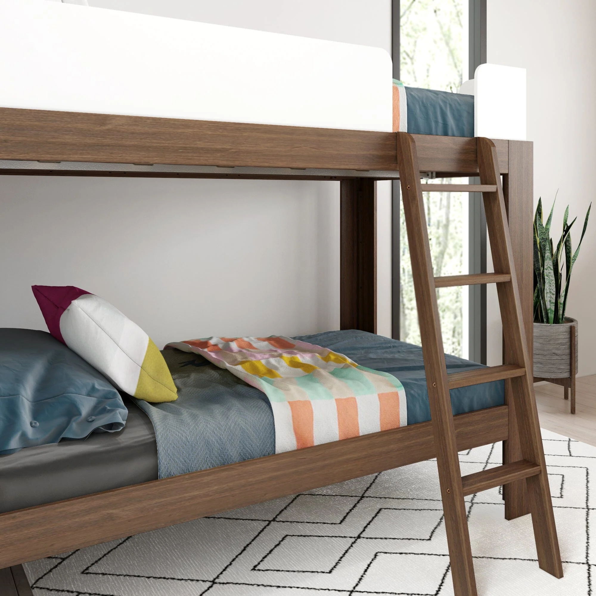 Mid-Century Modern Twin Over Twin Bunk Bed - Image 22