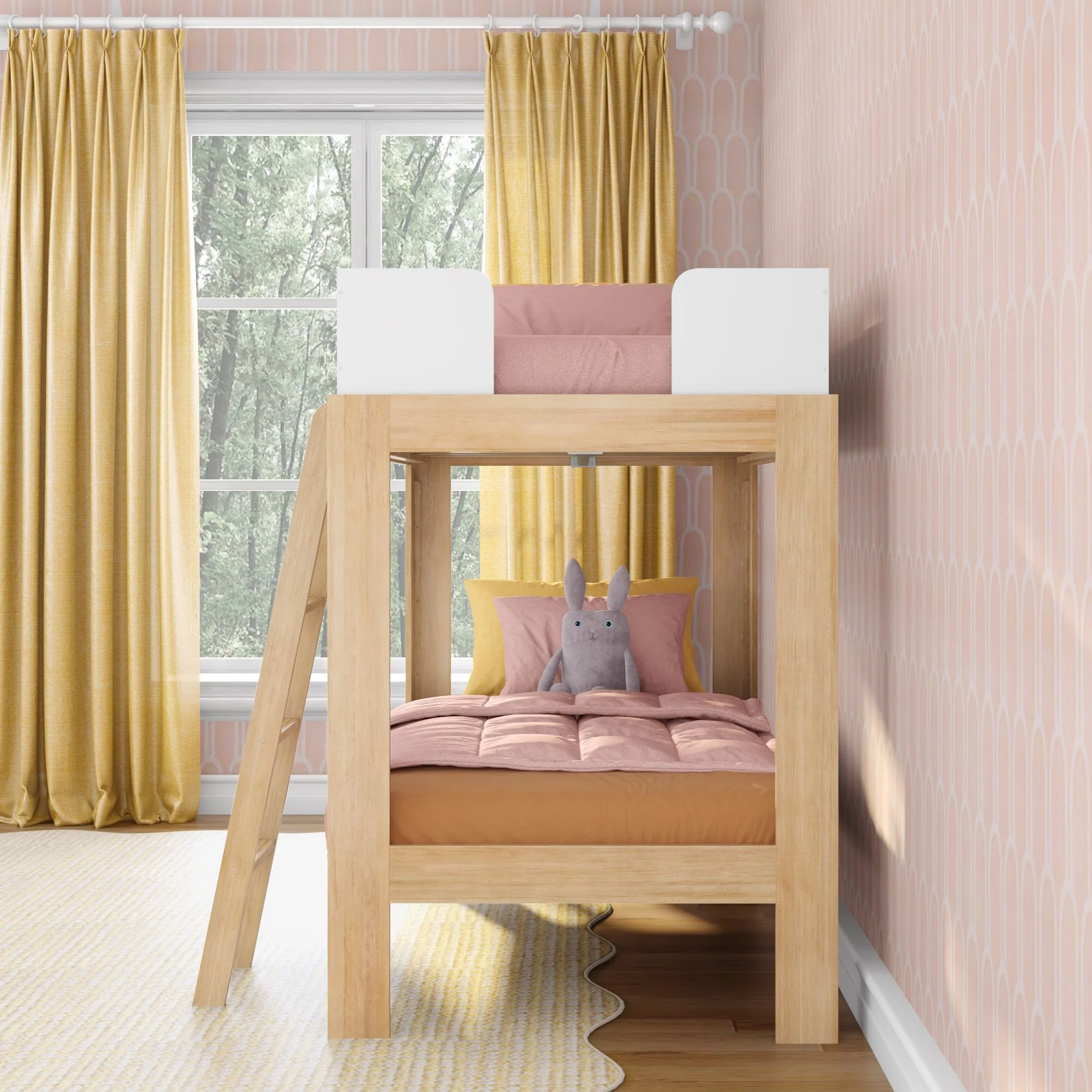Mid-Century Modern Twin Over Twin Bunk Bed - Image 25