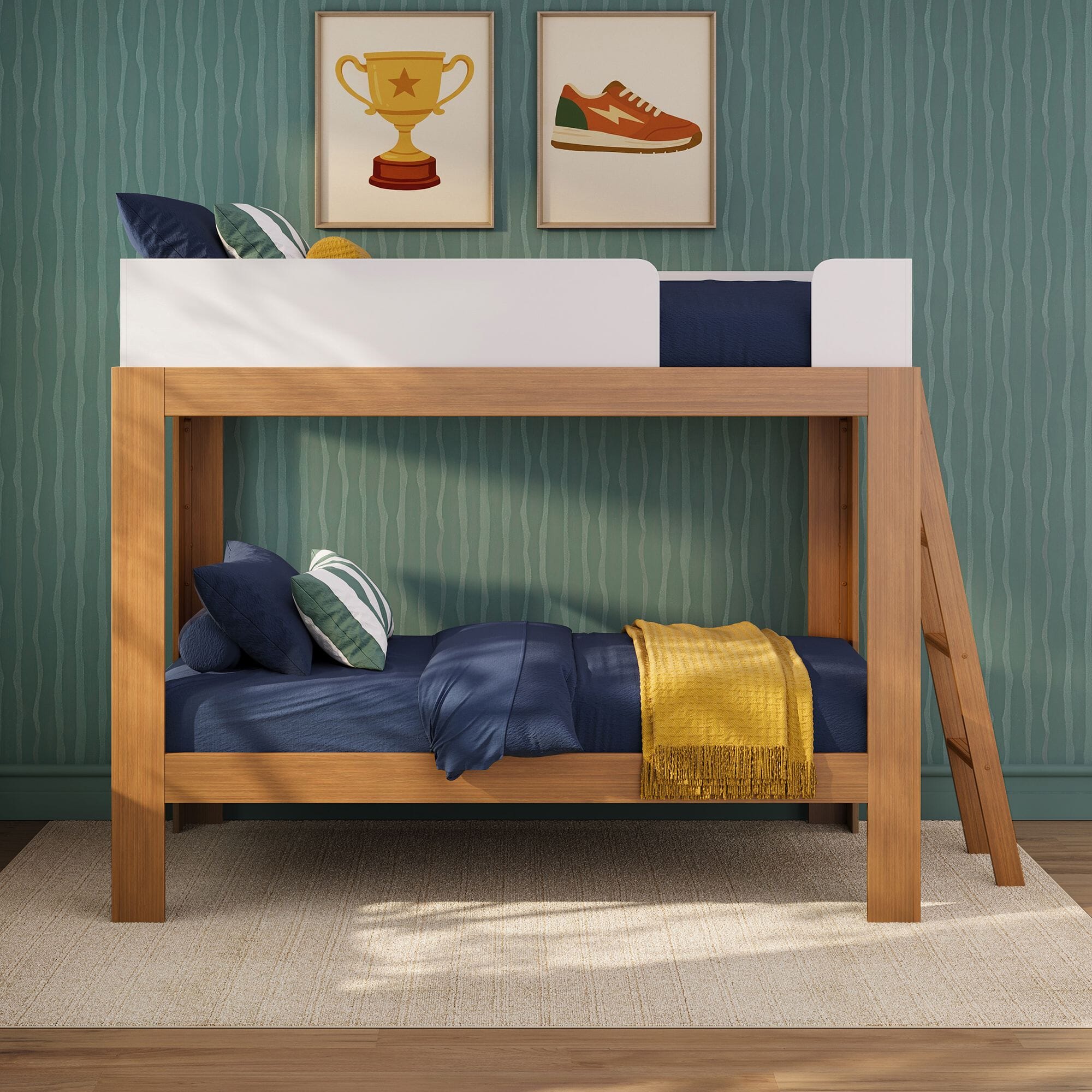 Mid-Century Modern Twin Over Twin Bunk Bed - Image 6