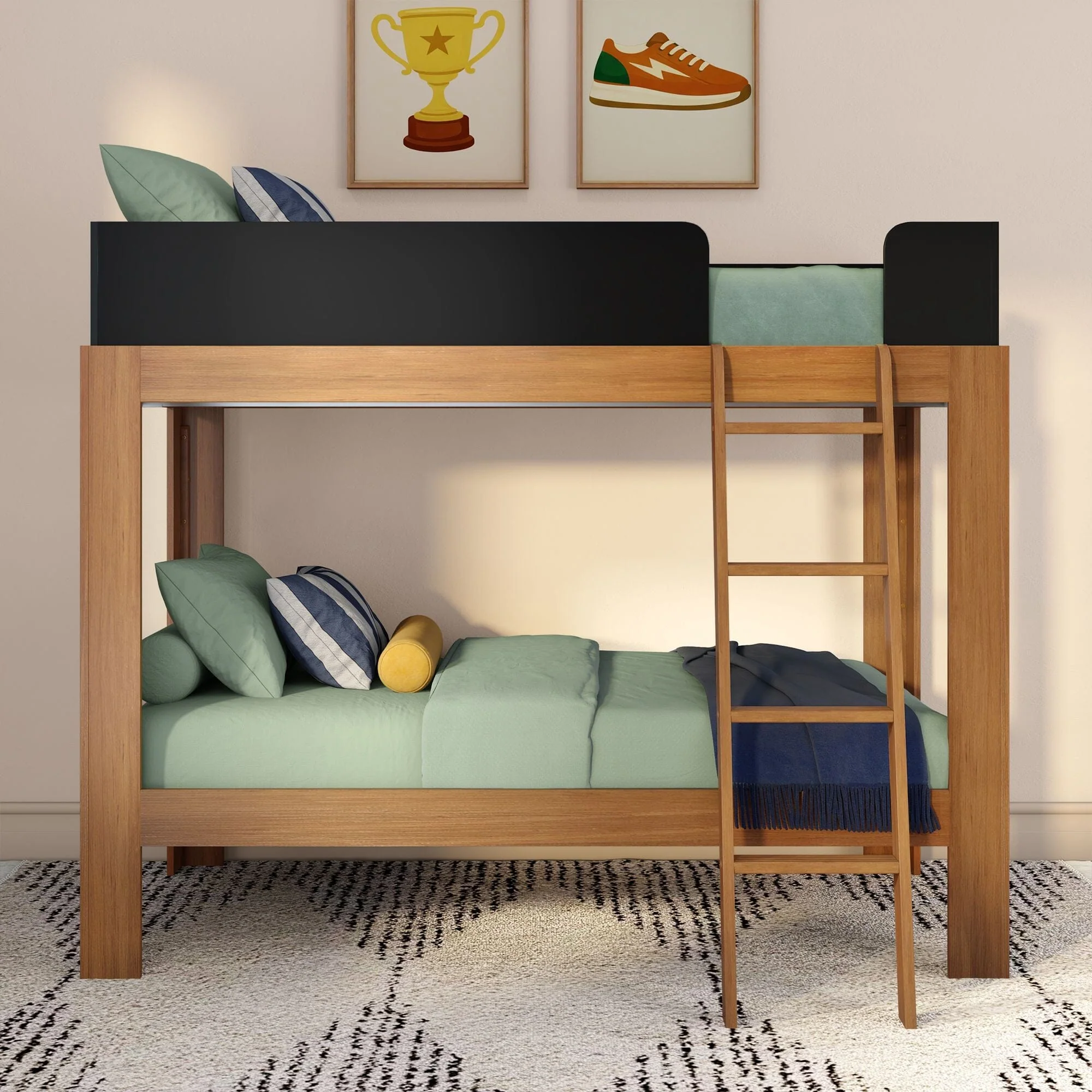 Mid-Century Modern Twin Over Twin Bunk Bed - Image 8