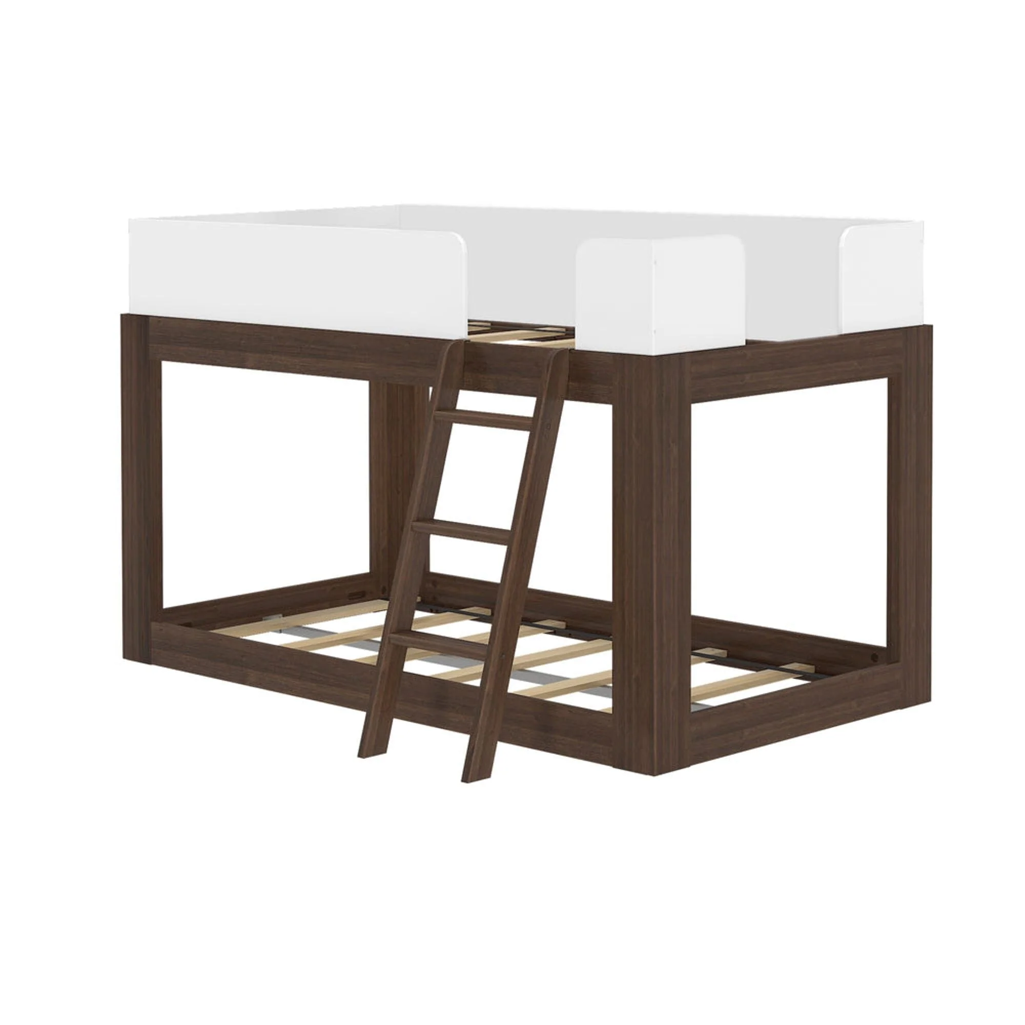 Mid-Century Modern Twin Over Twin Low Bunk Bed - Image 12