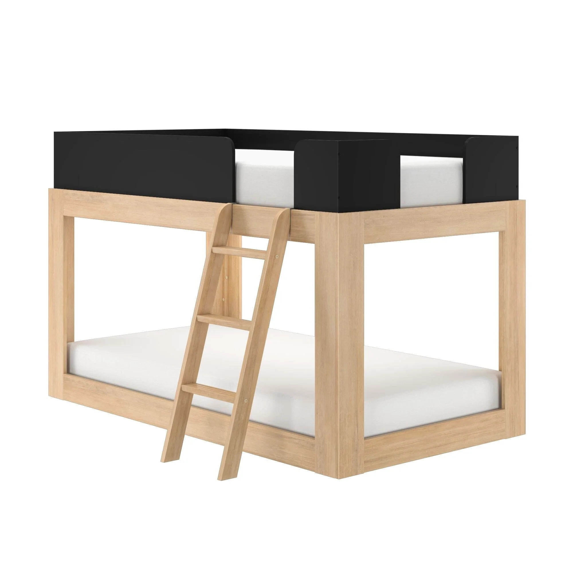 Mid-Century Modern Twin Over Twin Low Bunk Bed - Image 15