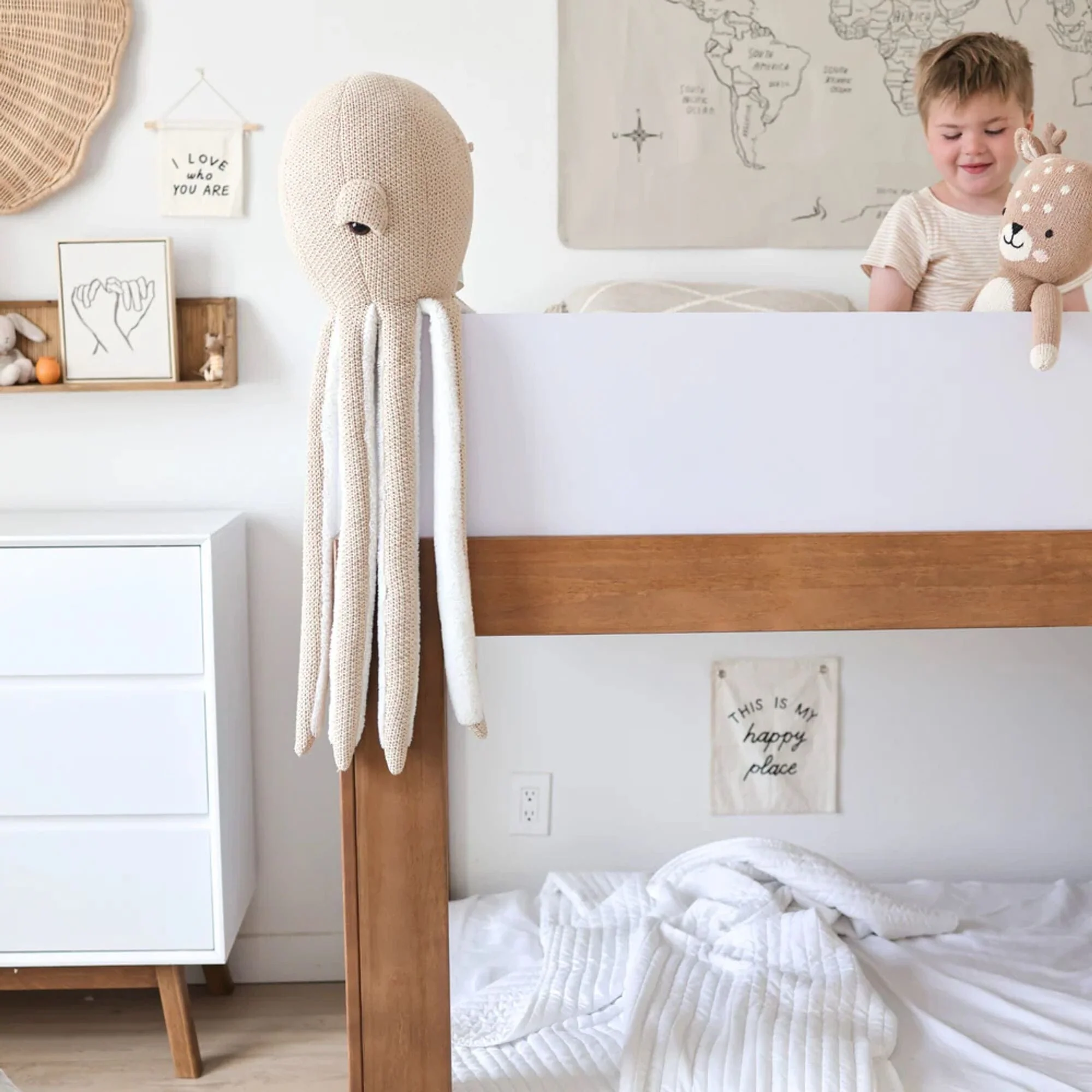 Mid-Century Modern Twin Over Twin Low Bunk Bed - Image 29