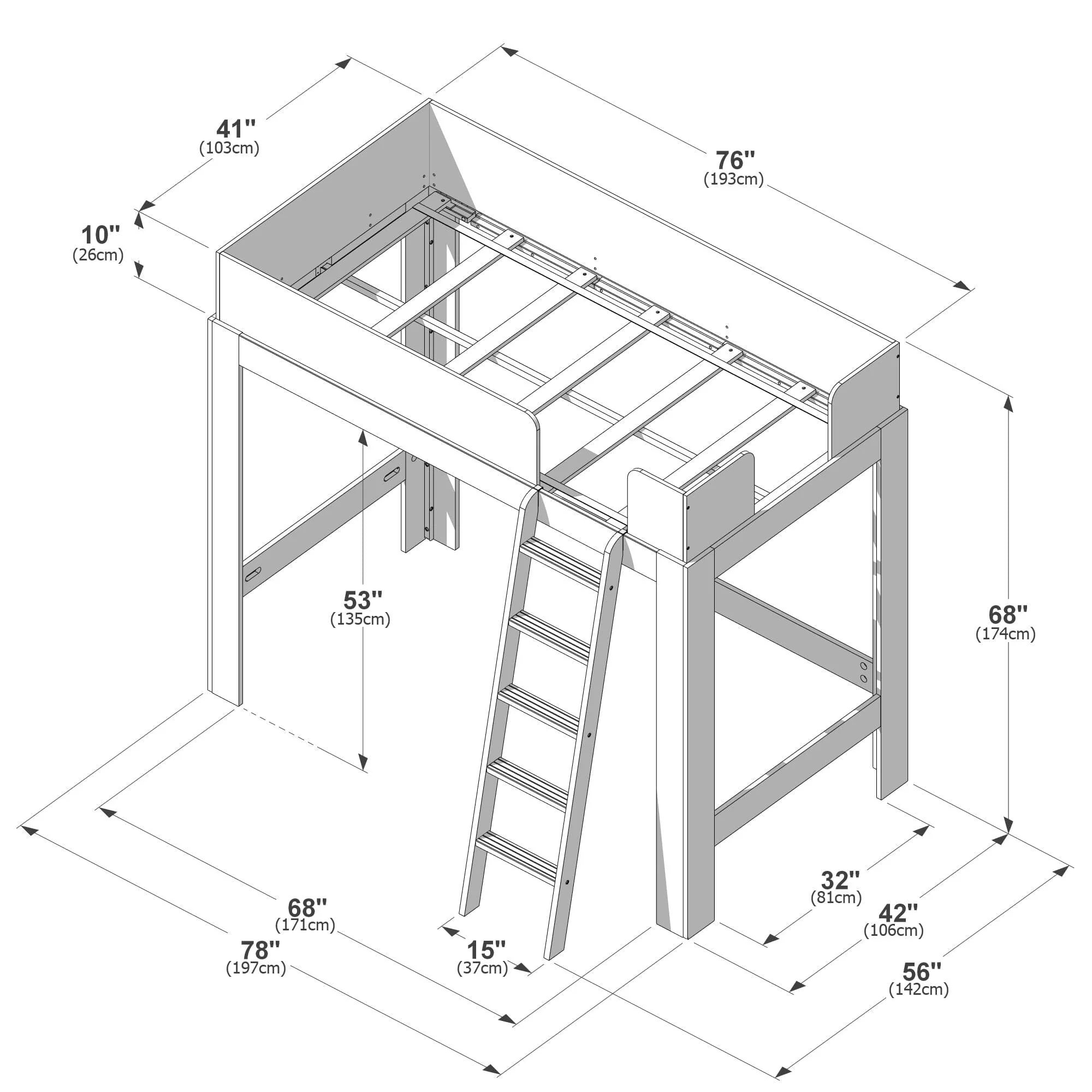 Mid-Century Modern Twin Loft Bed - Image 39