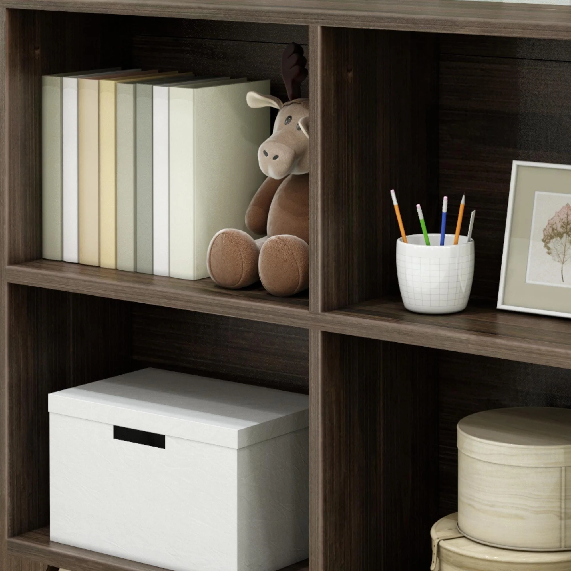 Modern Farmhouse 4-Shelf Bookcase - Image 10
