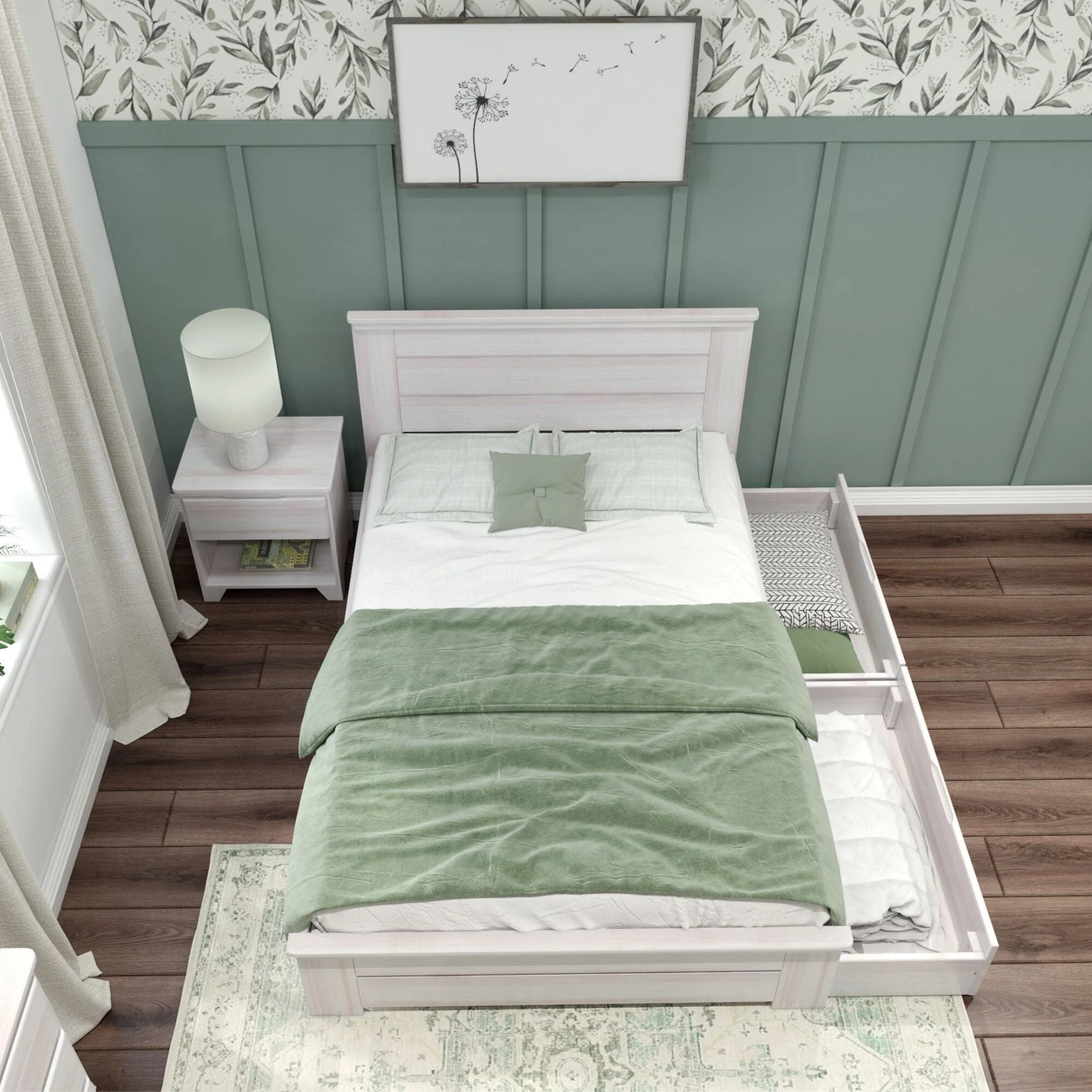 Modern Farmhouse Full Panel Bed With Storage Drawers - Image 10