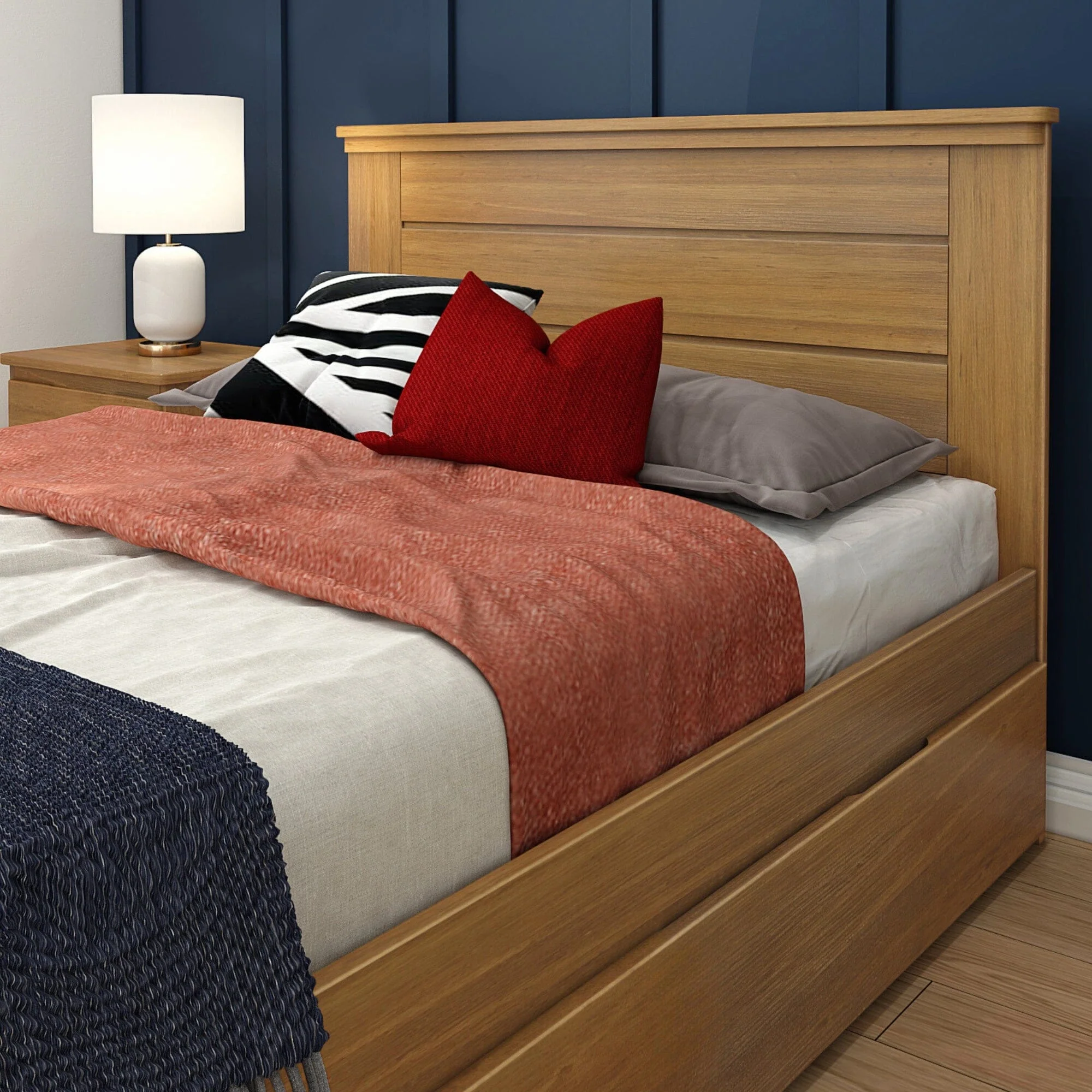 Modern Farmhouse Full Panel Bed With Trundle - Image 13