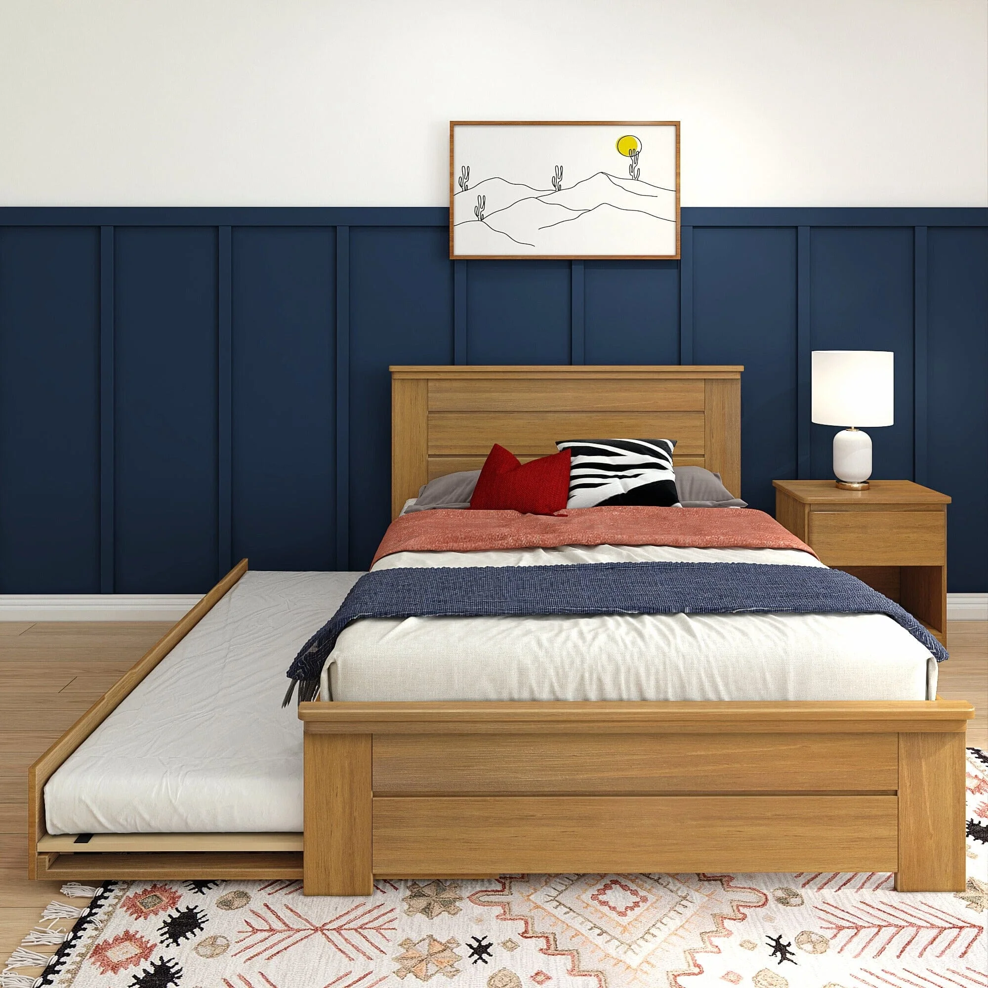 Modern Farmhouse Full Panel Bed With Trundle - Image 4
