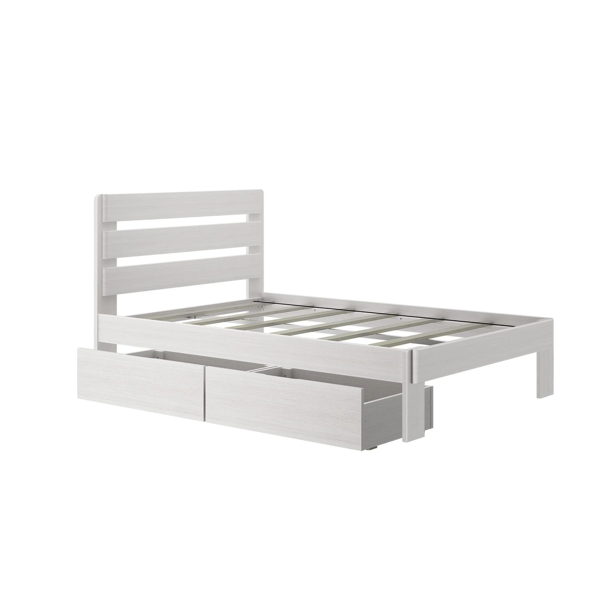 Modern Farmhouse Full Plank Bed With Storage Drawers - Image 4