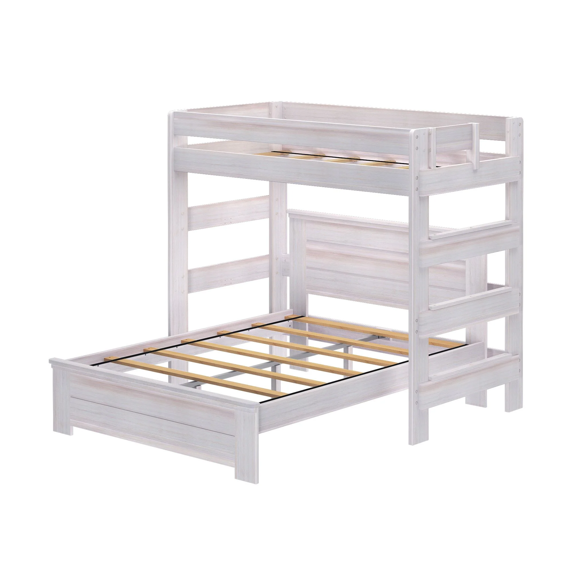 Modern Farmhouse Panel Twin Over Queen L-Shaped Bunk Bed - Image 5
