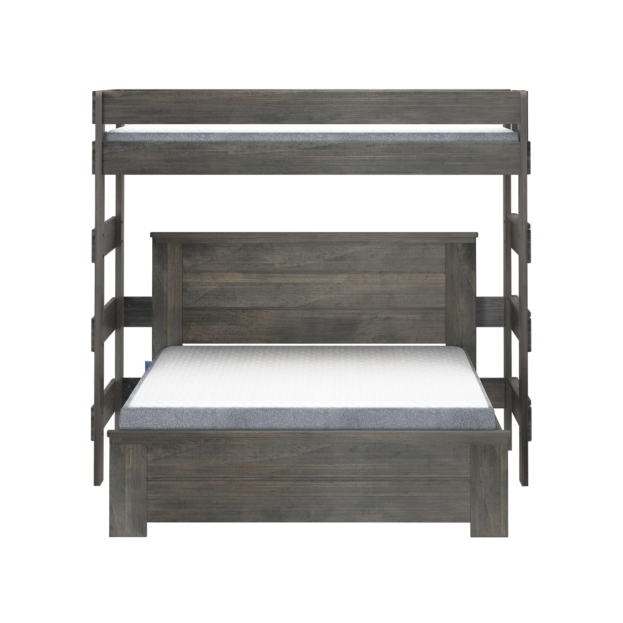 Modern Farmhouse Panel Twin Over Queen L-Shaped Bunk Bed - Image 8