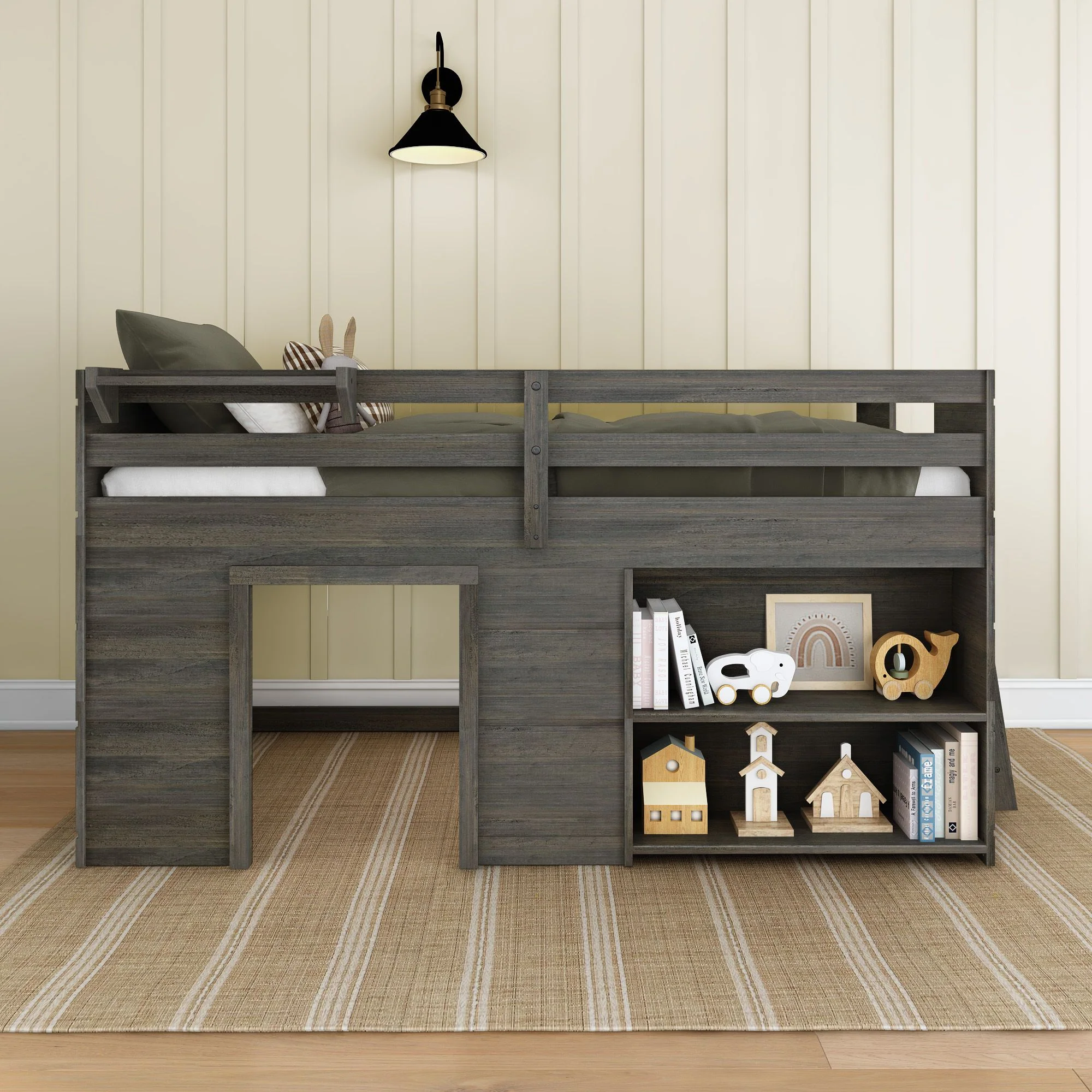 Modern Farmhouse Play & Display Twin Low Loft - Image 7