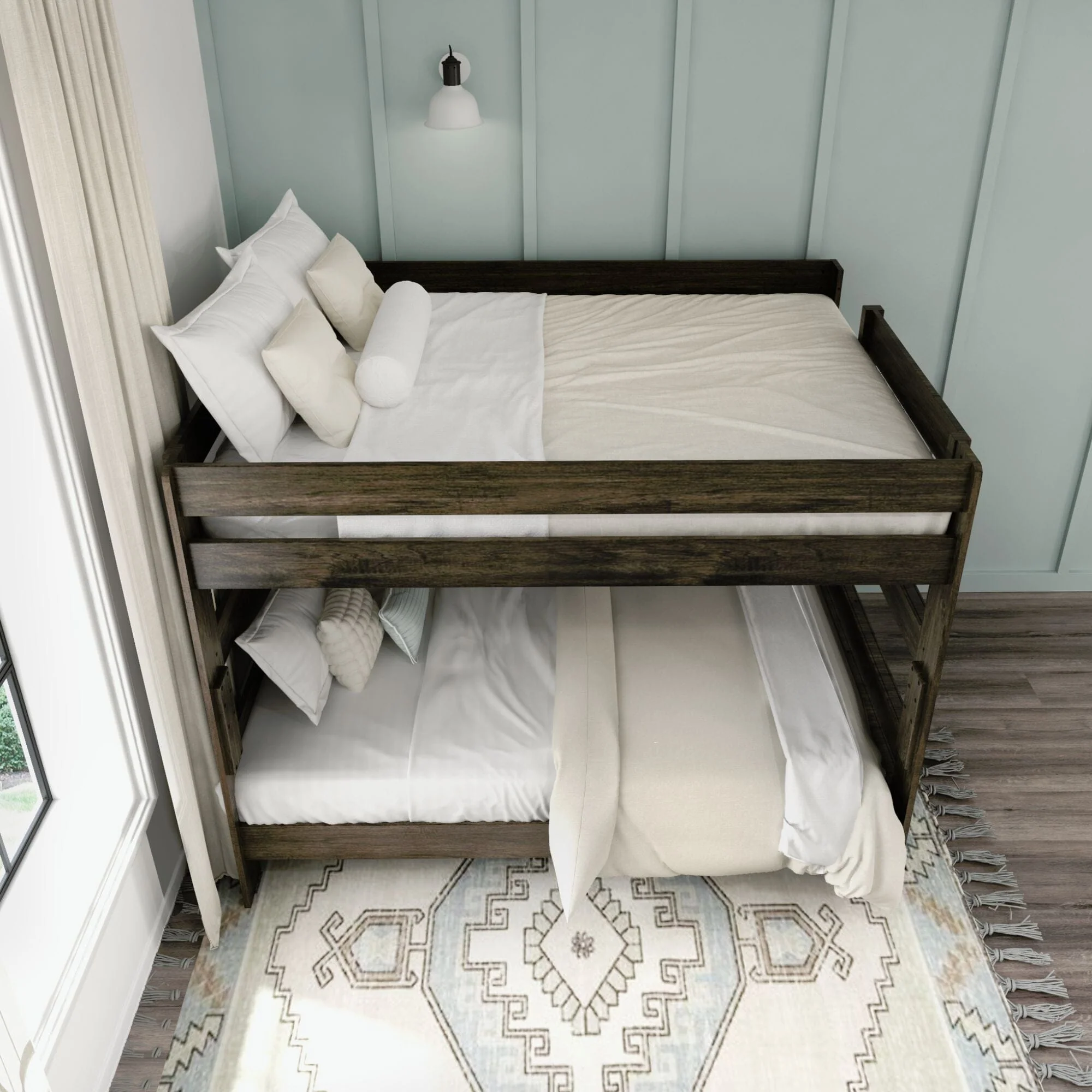Modern Farmhouse Queen Over Queen Bunk Bed - Image 17