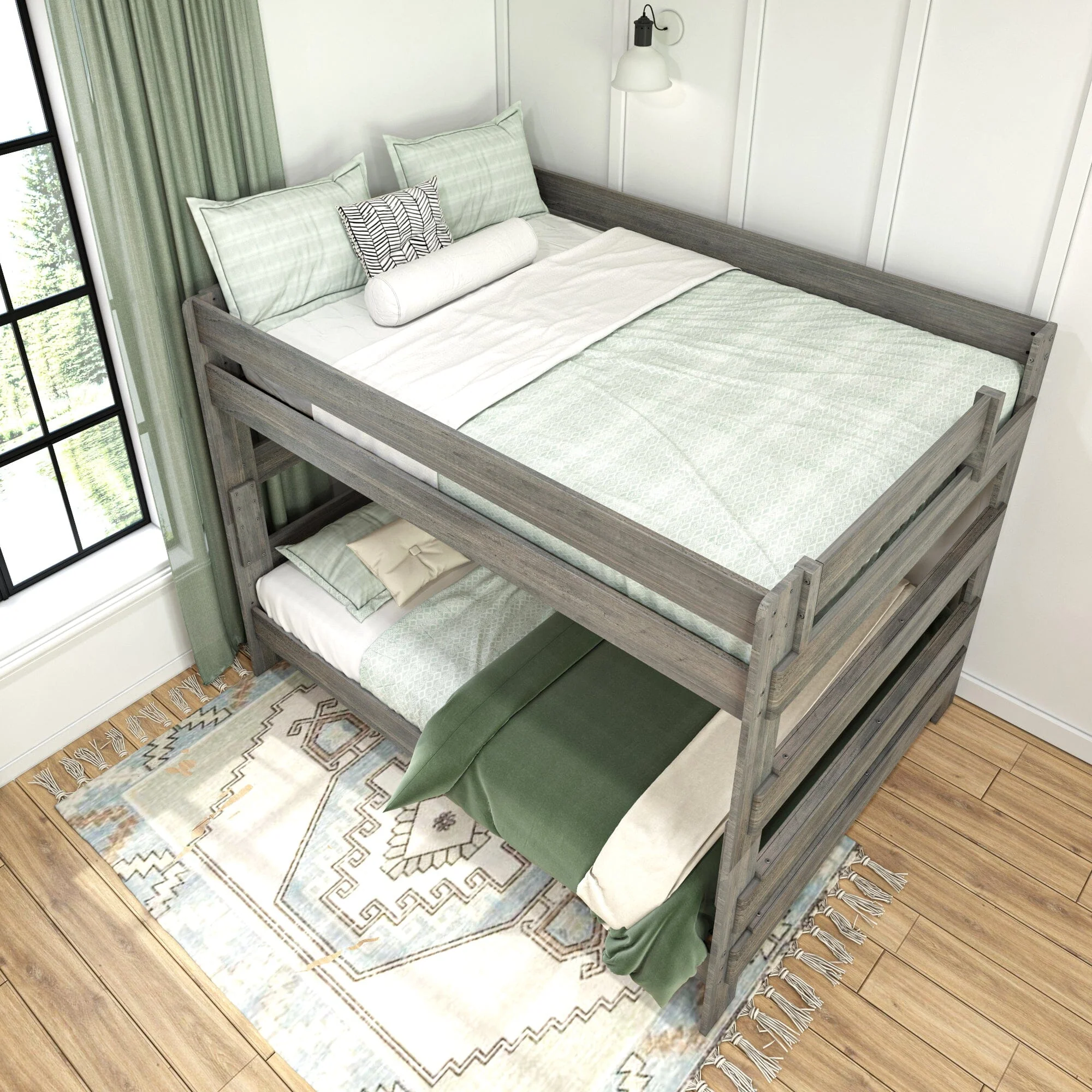 Modern Farmhouse Queen Over Queen Bunk Bed - Image 21