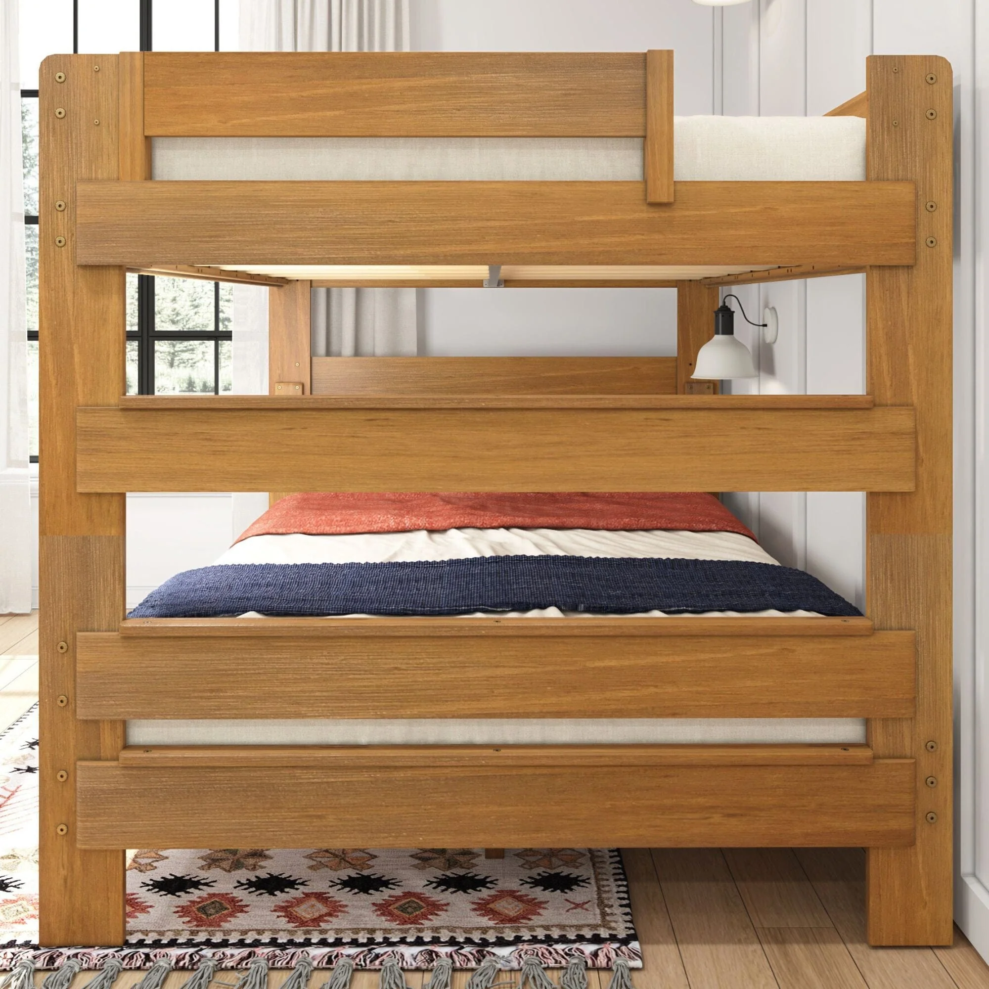 Modern Farmhouse Queen Over Queen Bunk Bed - Image 23