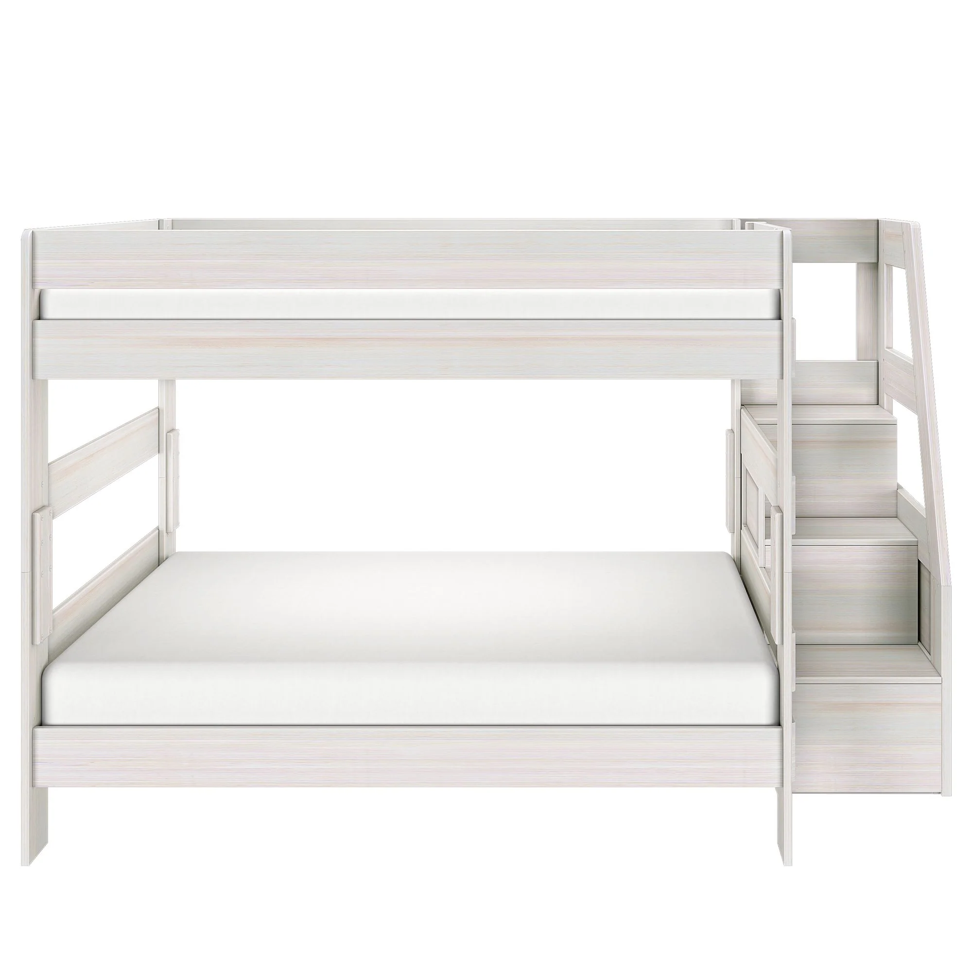 Modern Farmhouse Queen Over Queen Bunk Bed With Stairs - Image 13