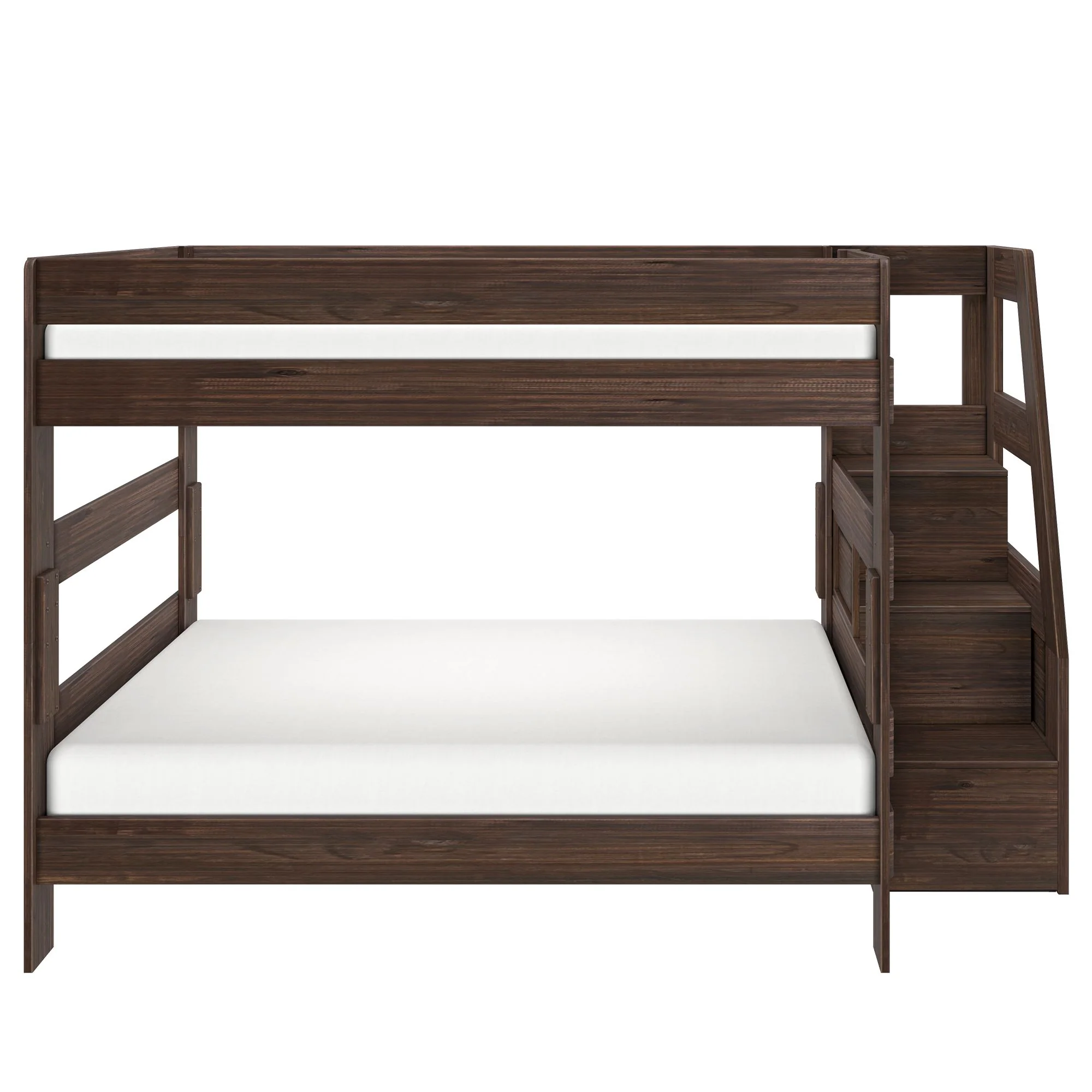Modern Farmhouse Queen Over Queen Bunk Bed With Stairs - Image 14